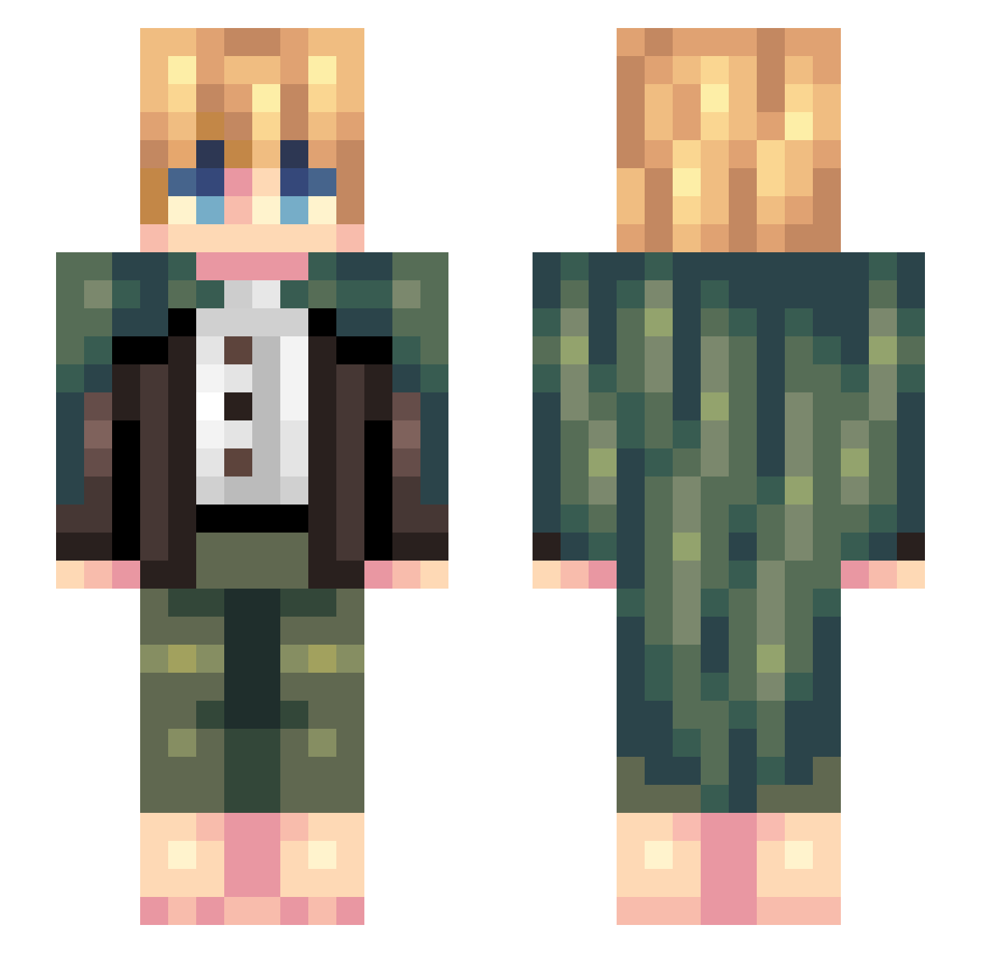 Tsigaro Minecraft skin, front and back view