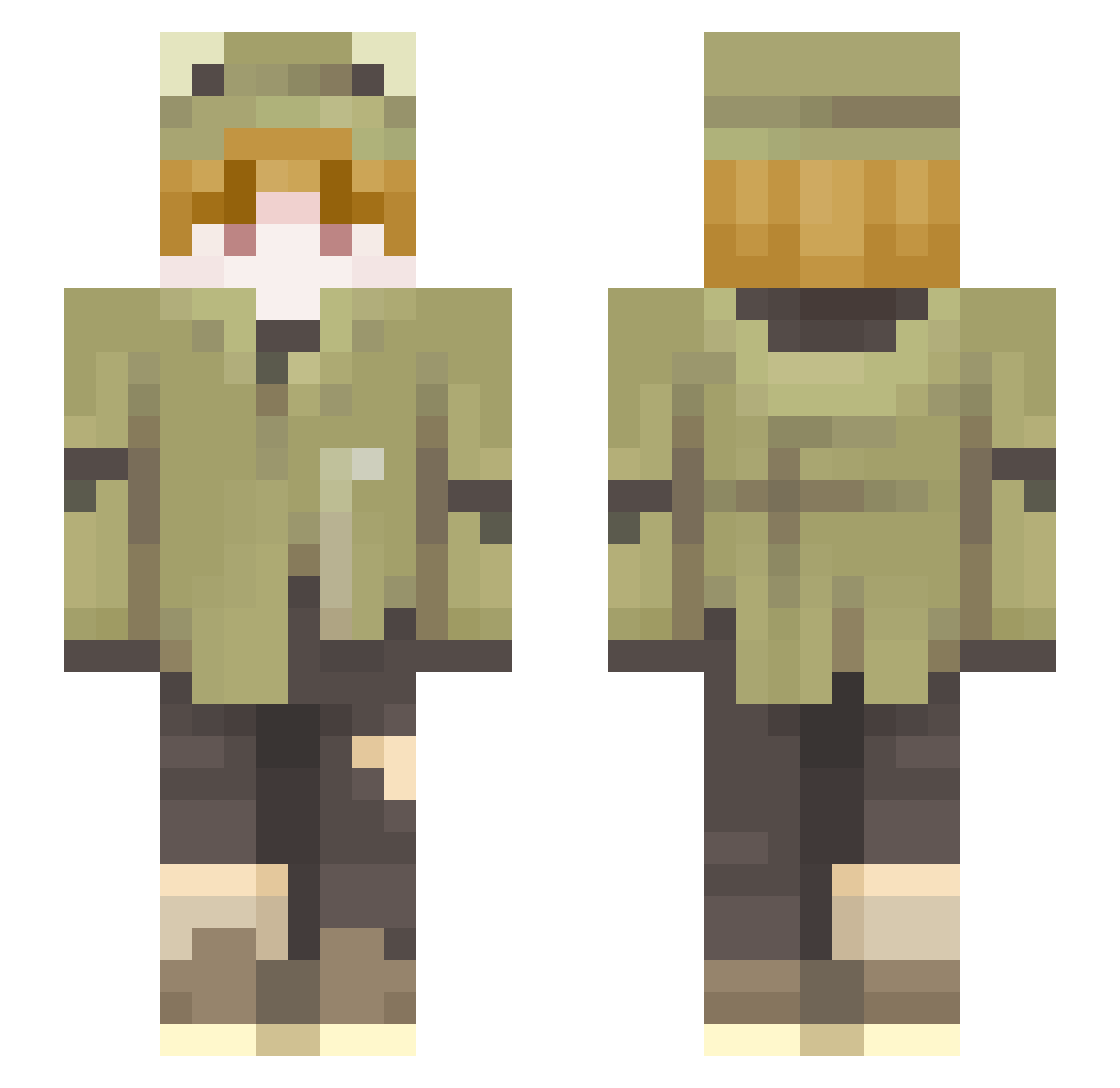 gf7 Minecraft skin, front and back view