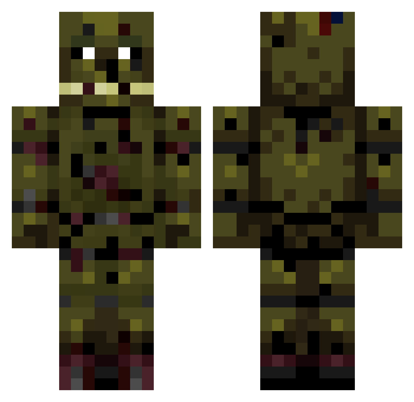 TurronFachero Minecraft skin, front and back view