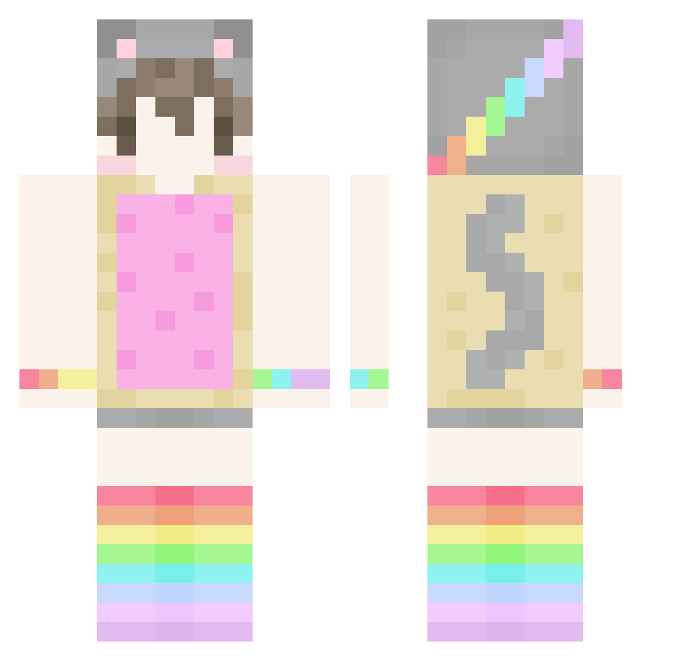 Odsma Minecraft skin, front and back view