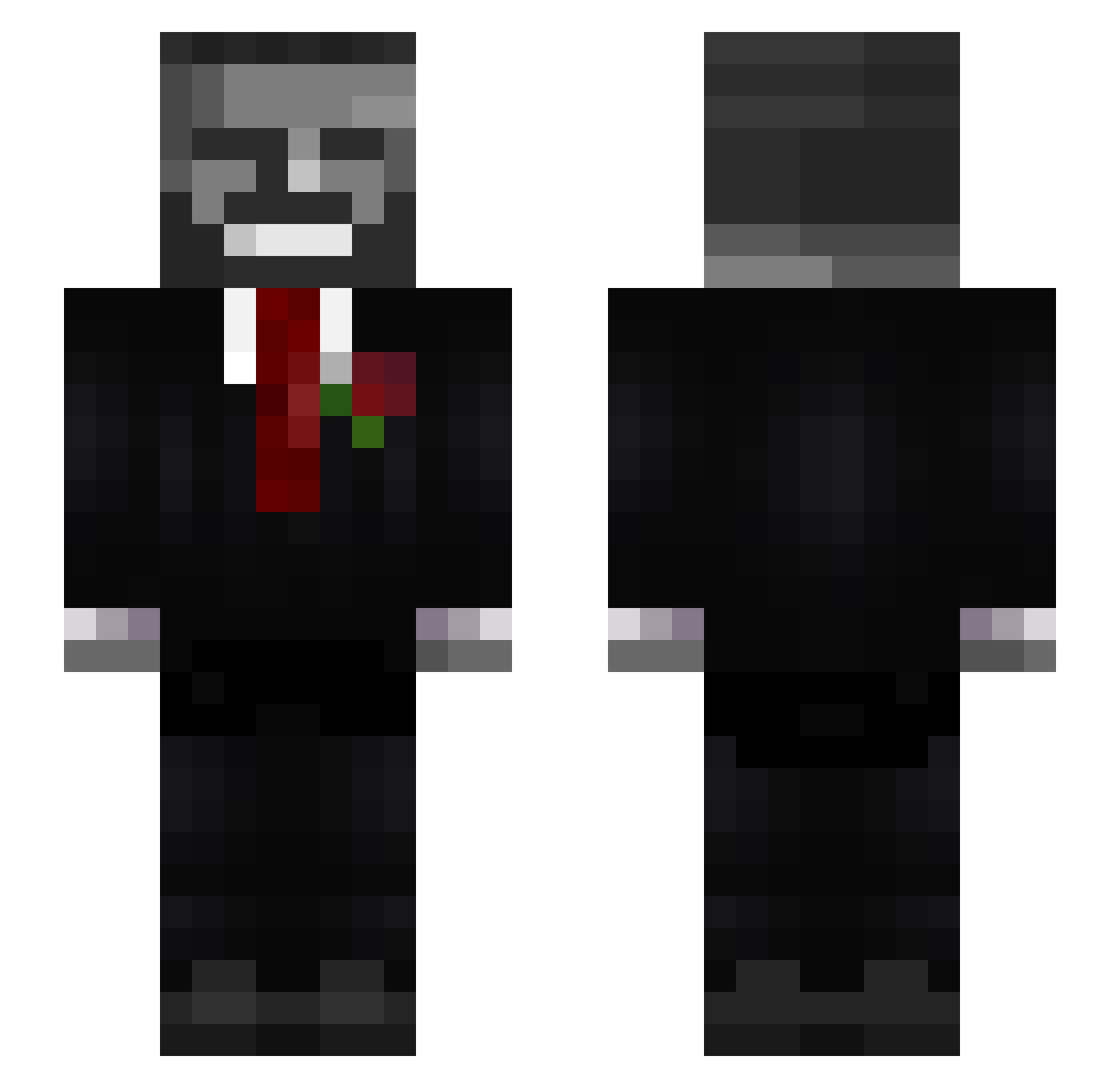Cyqlos Minecraft skin, front and back view