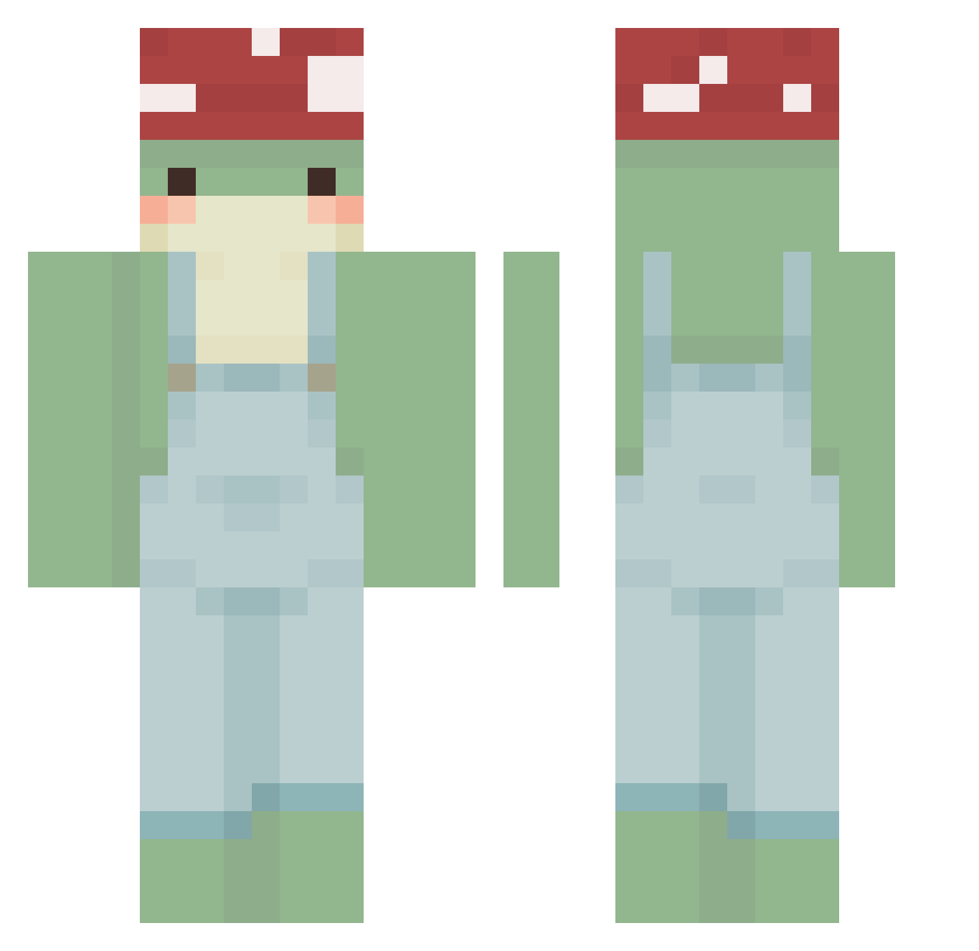 vantaako Minecraft skin, front and back view