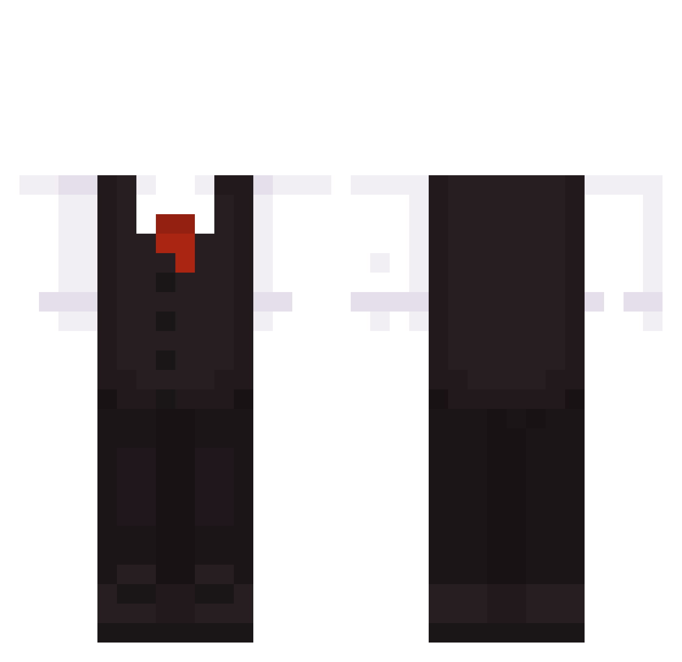 Jooj_exe Minecraft skin, front and back view