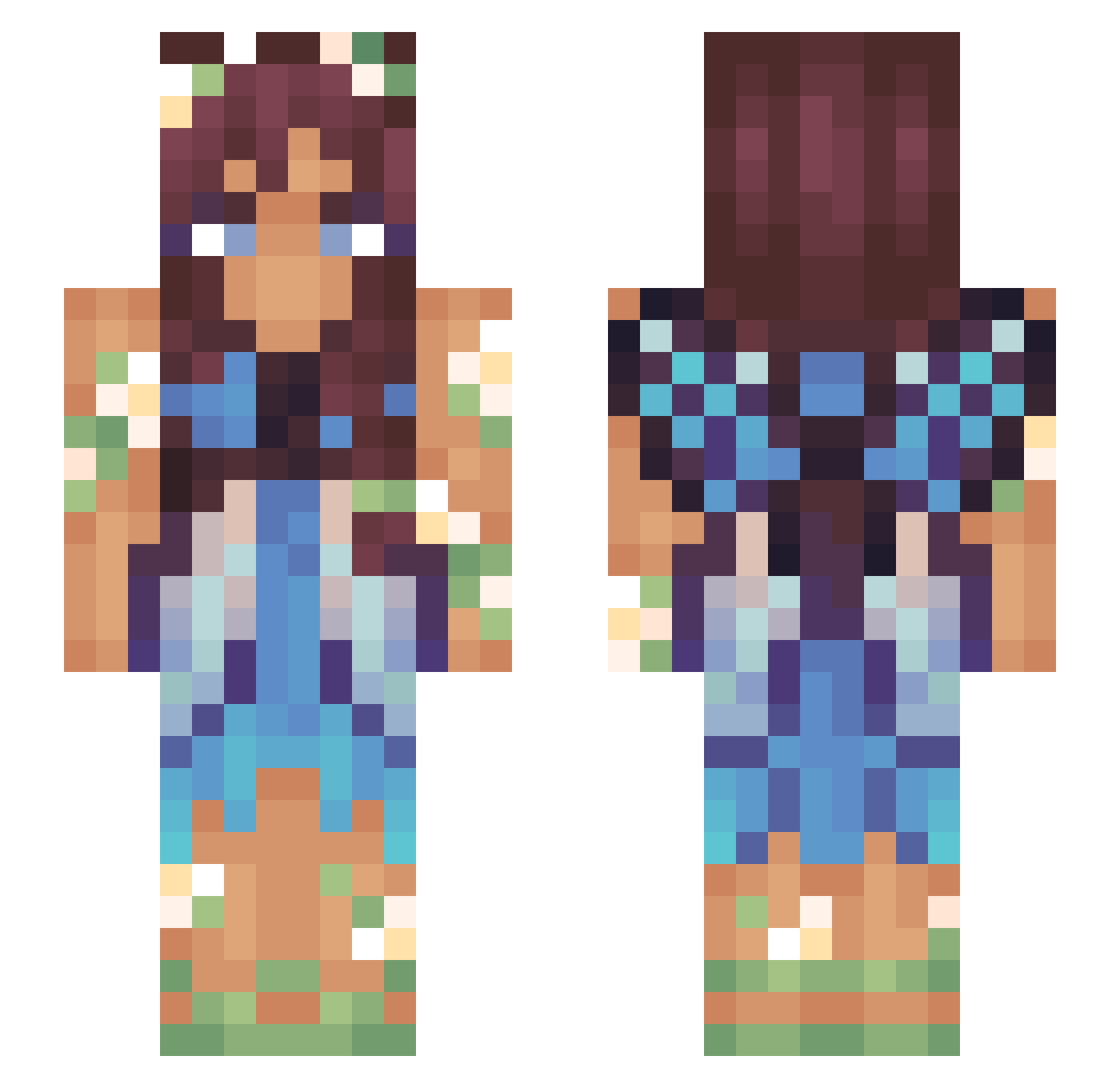 djarda2 Minecraft skin, front and back view