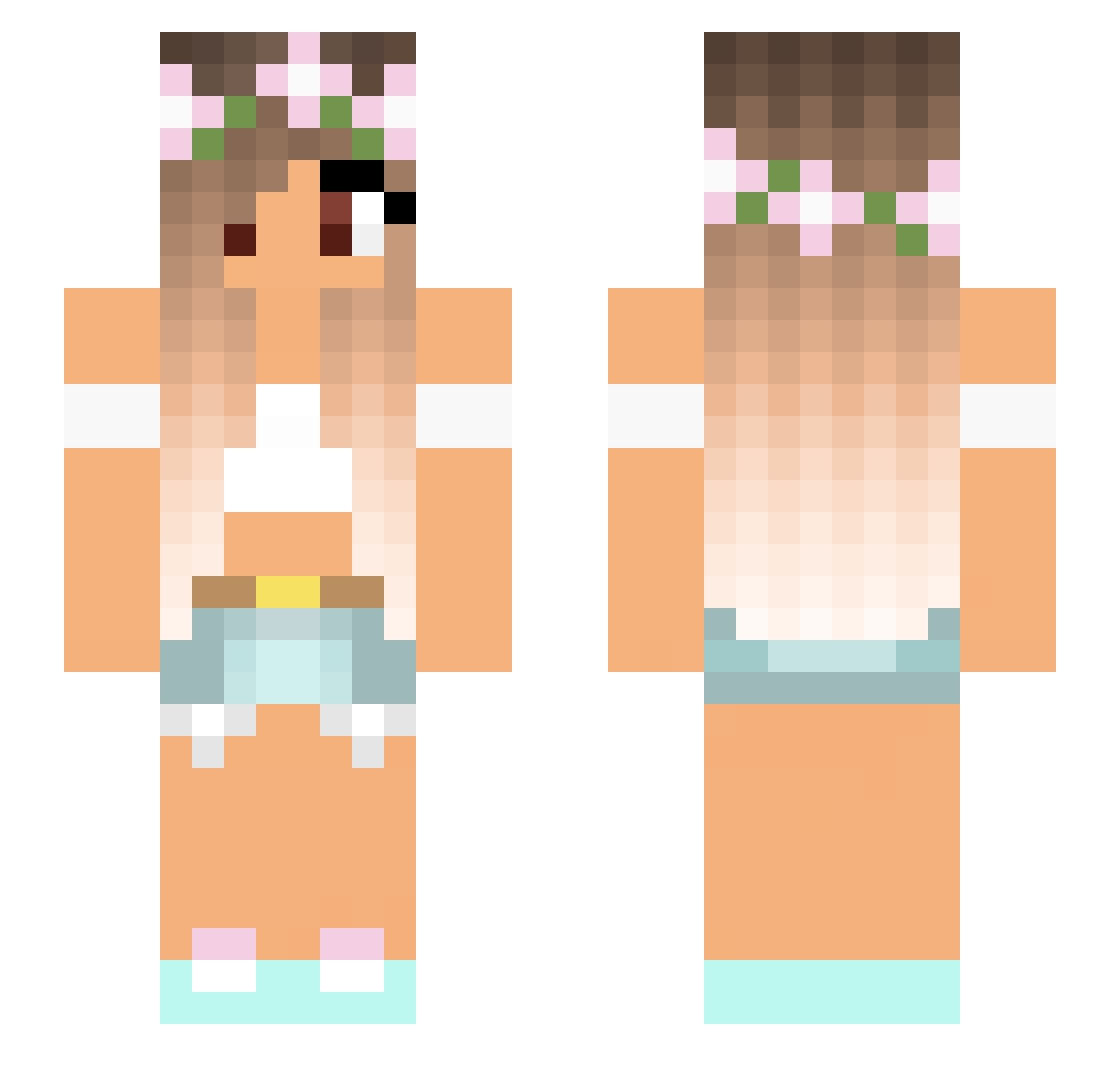 Sasyr Minecraft skin, front and back view