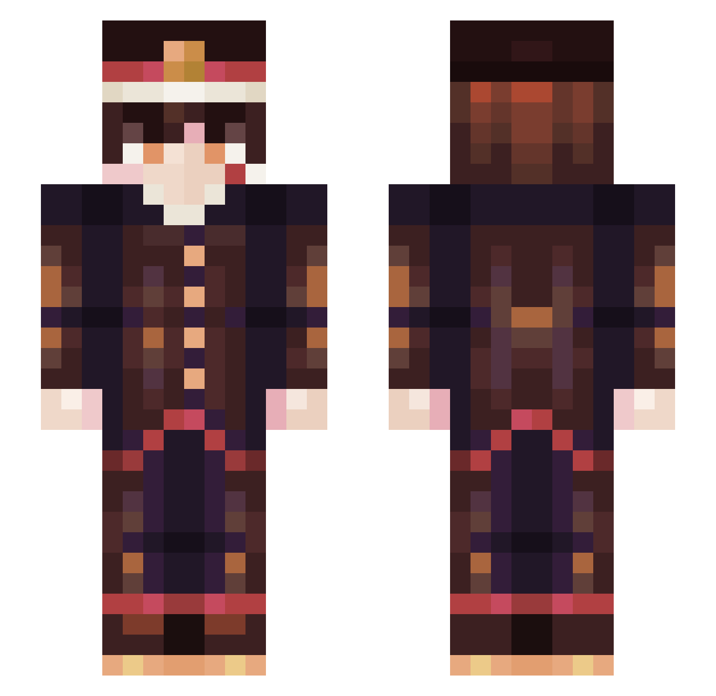 xUsayx Minecraft skin, front and back view