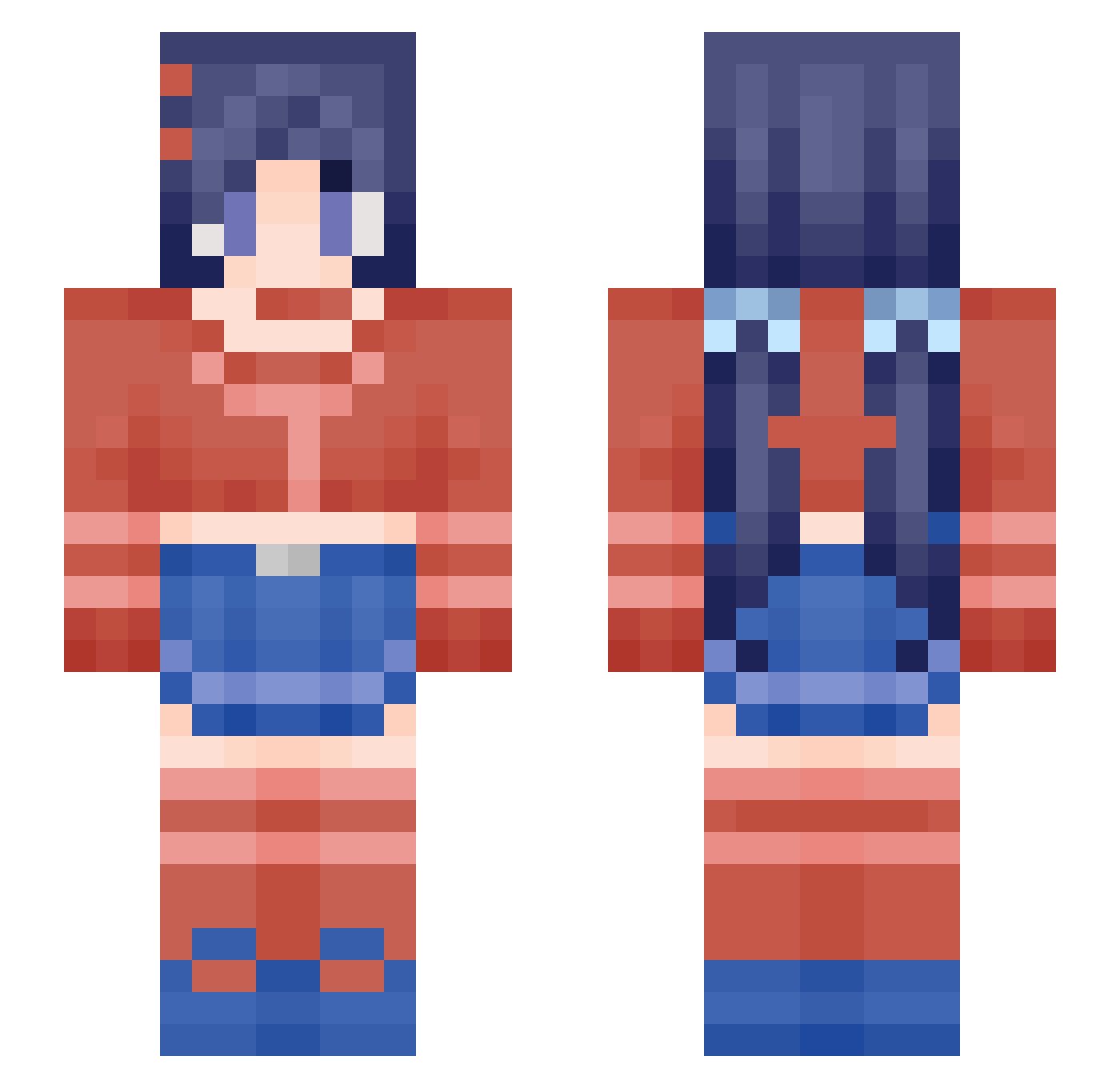KriZ2520 Minecraft skin, front and back view