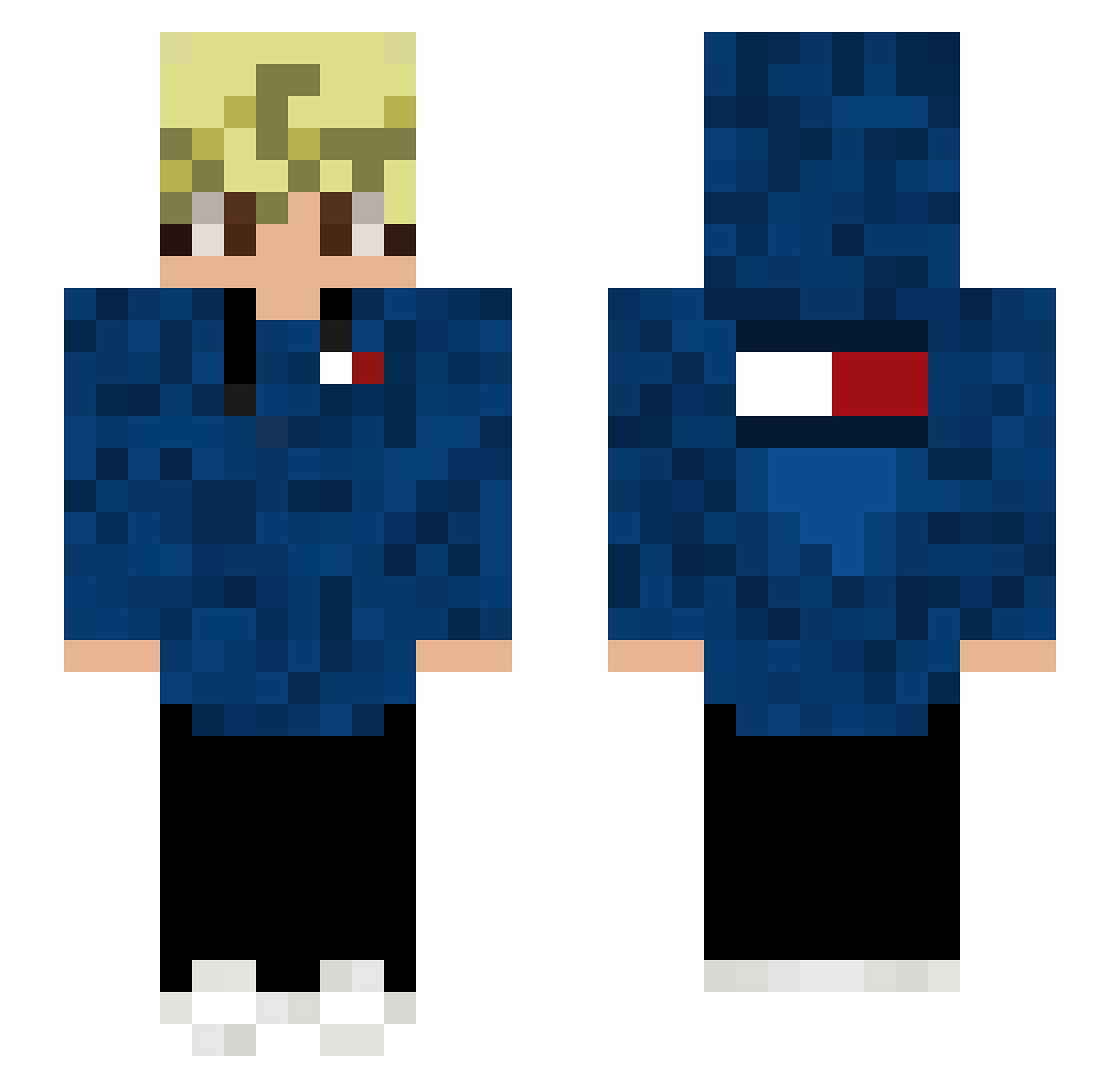 mJelmer Minecraft skin, front and back view