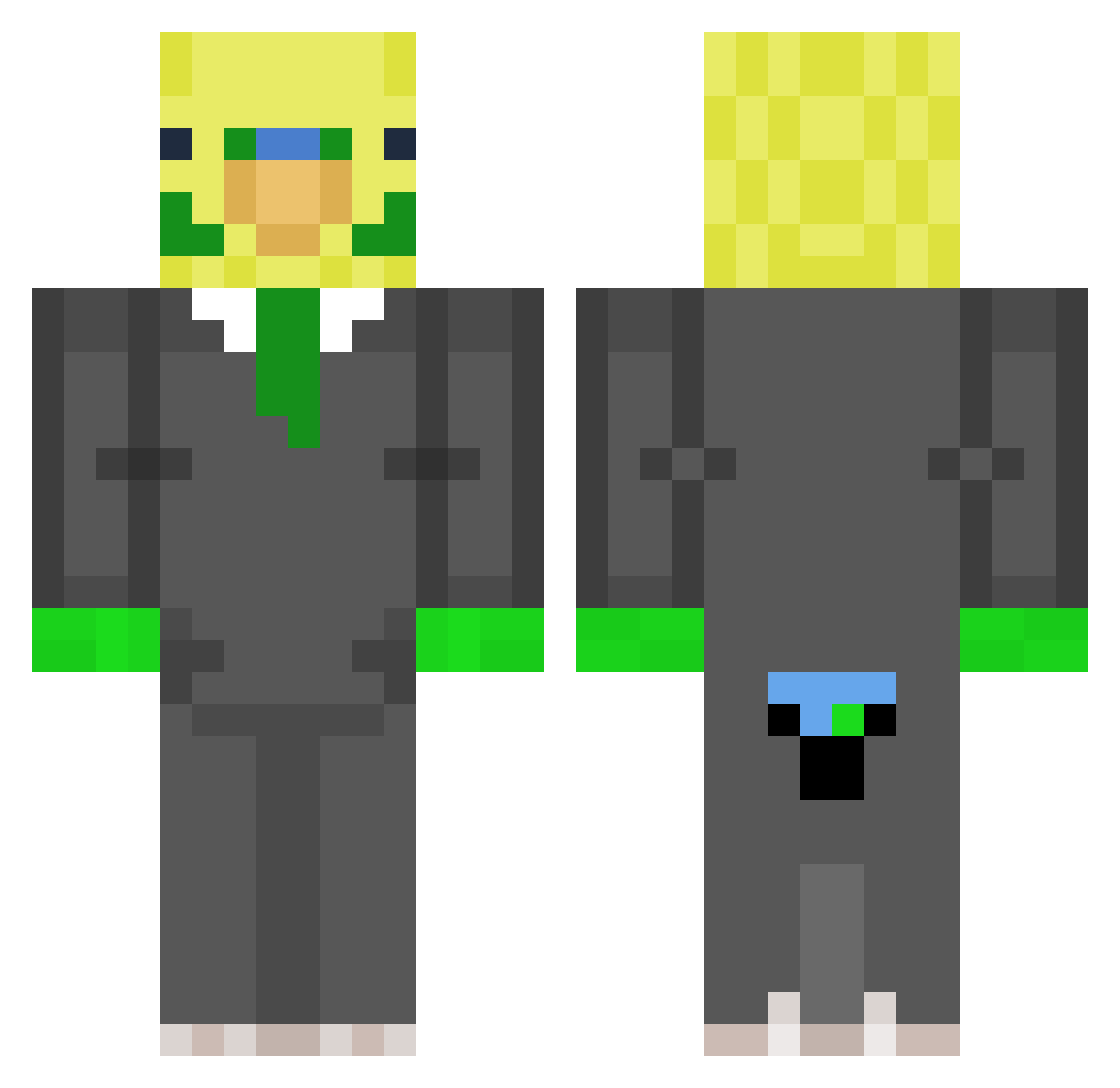 Slinter25 Minecraft skin, front and back view