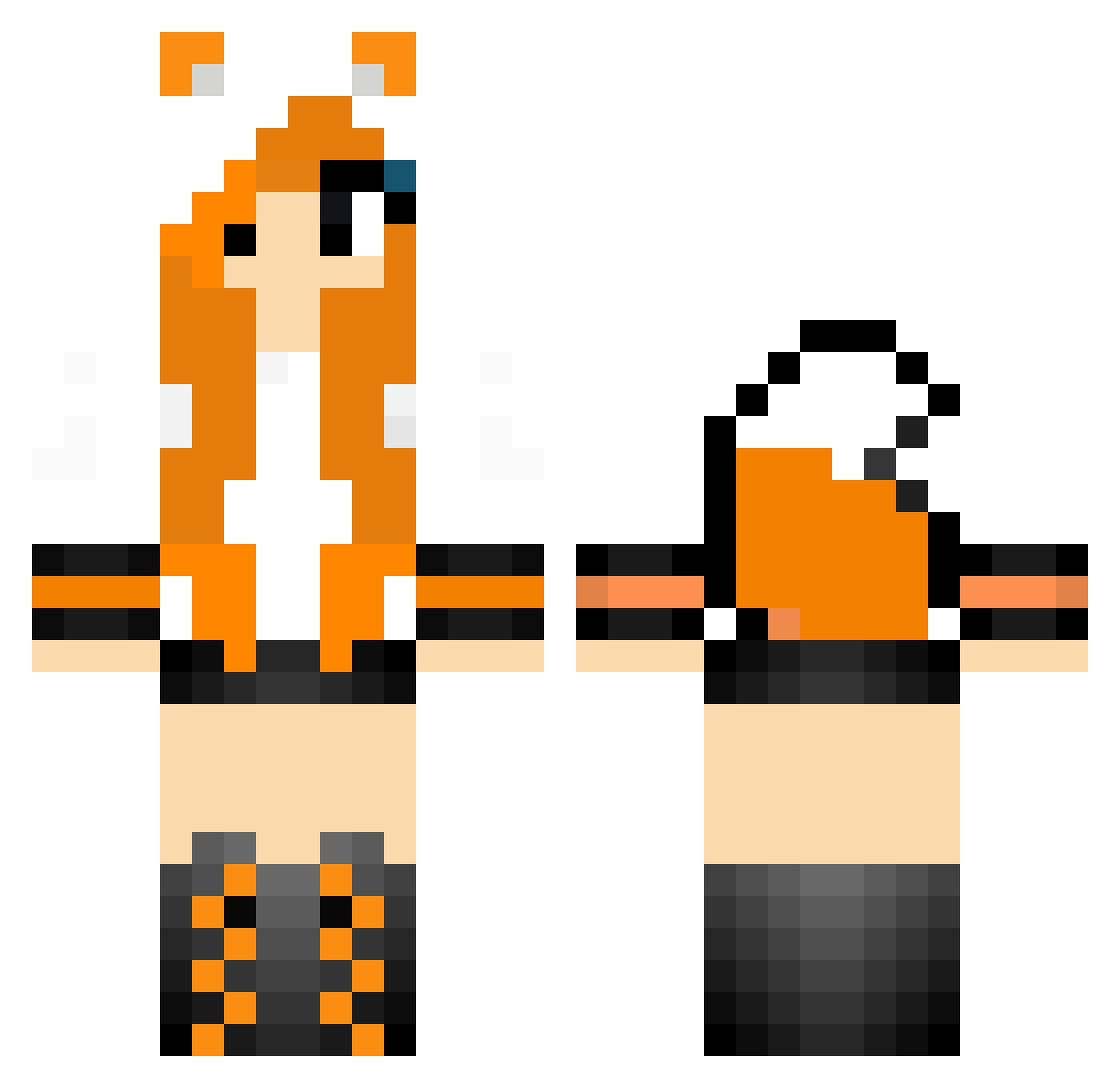 Anni Minecraft skin, front and back view