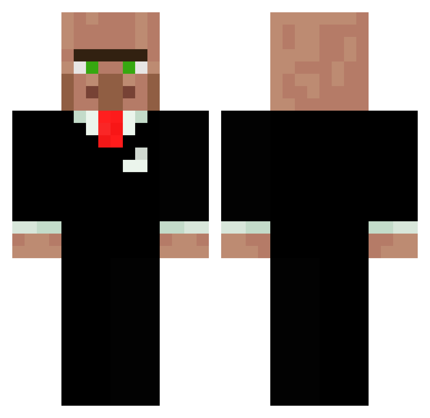 ZRU7 Minecraft skin, front and back view