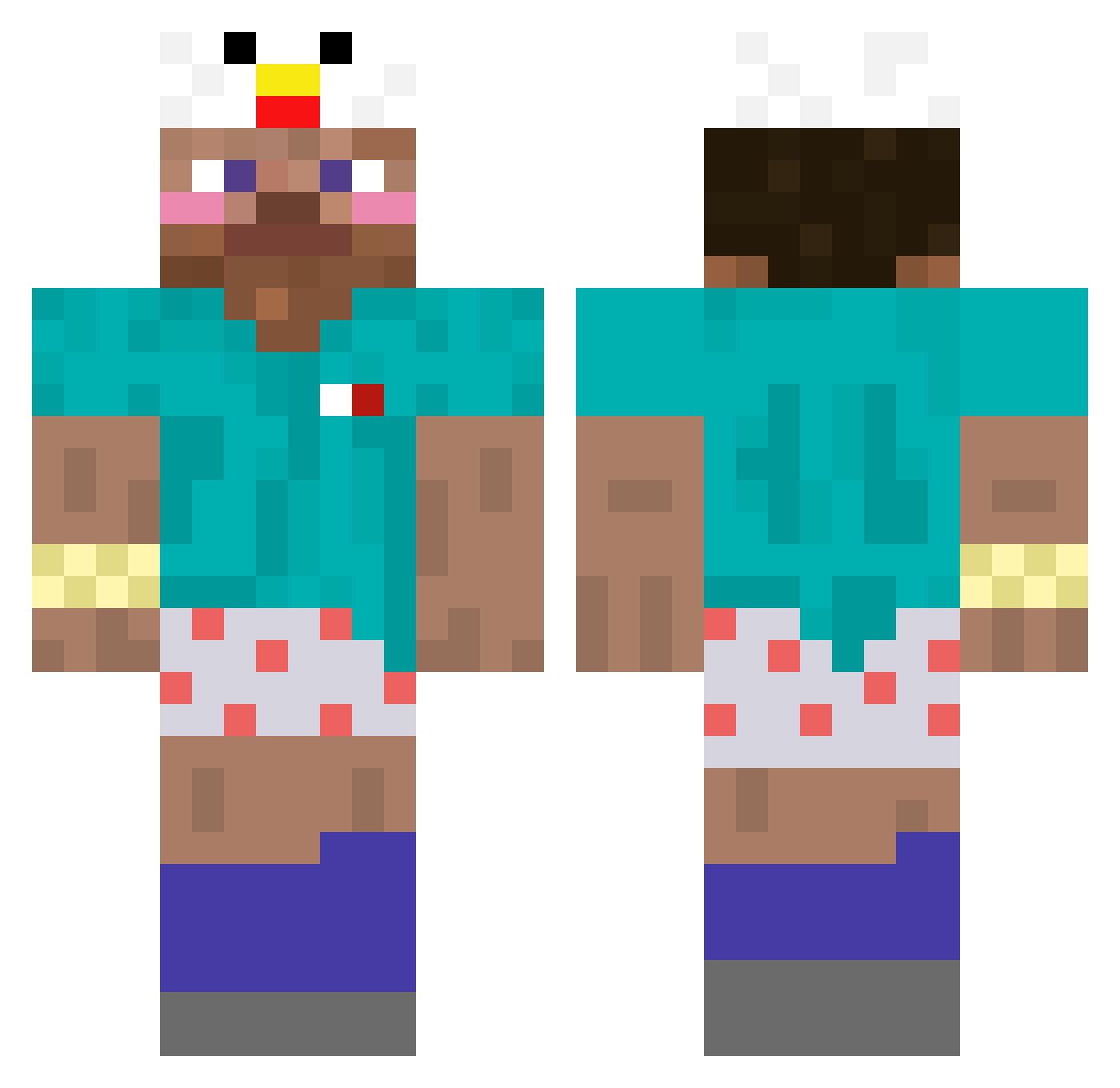 LEGEND_321 Minecraft skin, front and back view