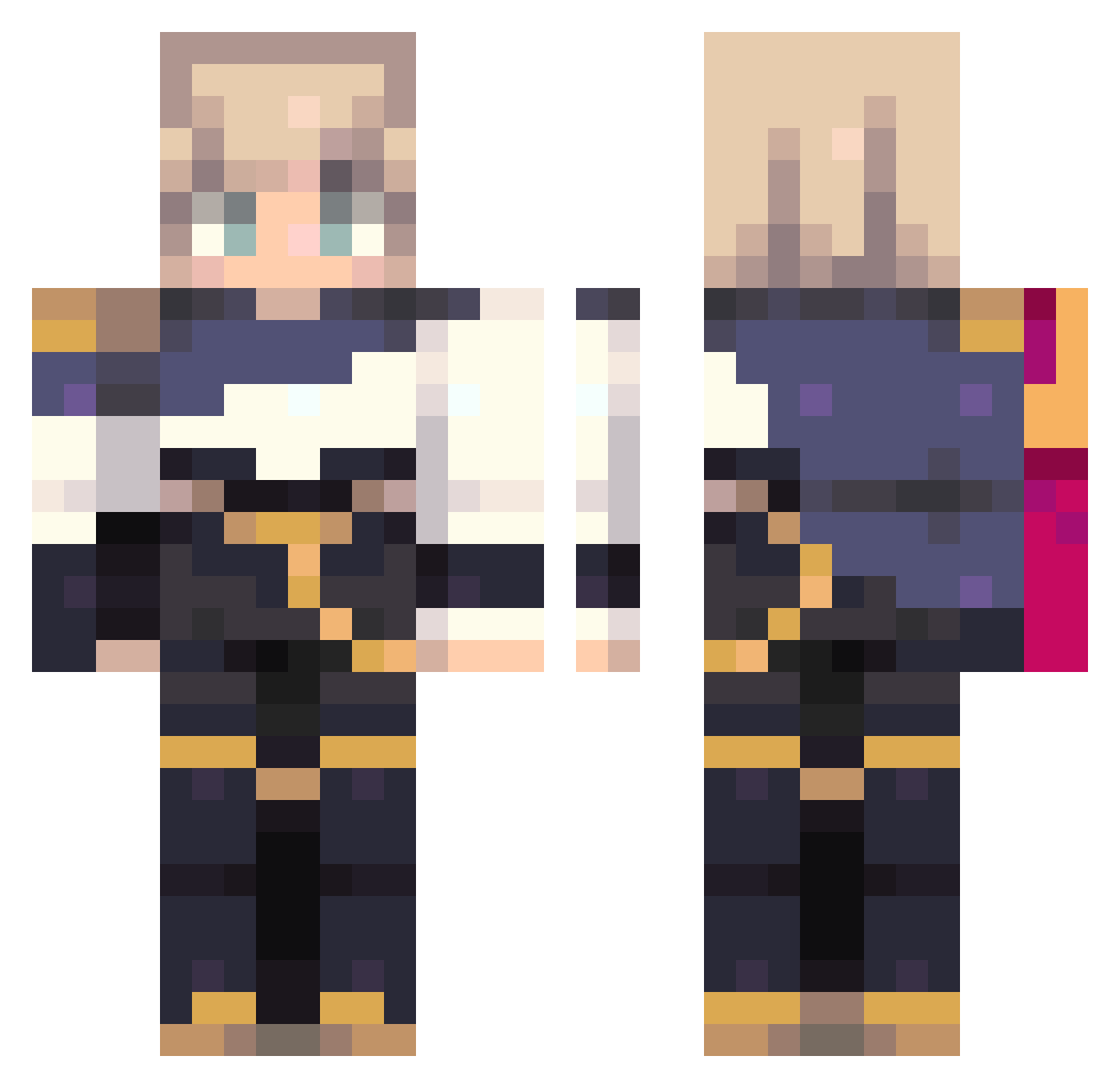 SayreZK Minecraft skin, front and back view