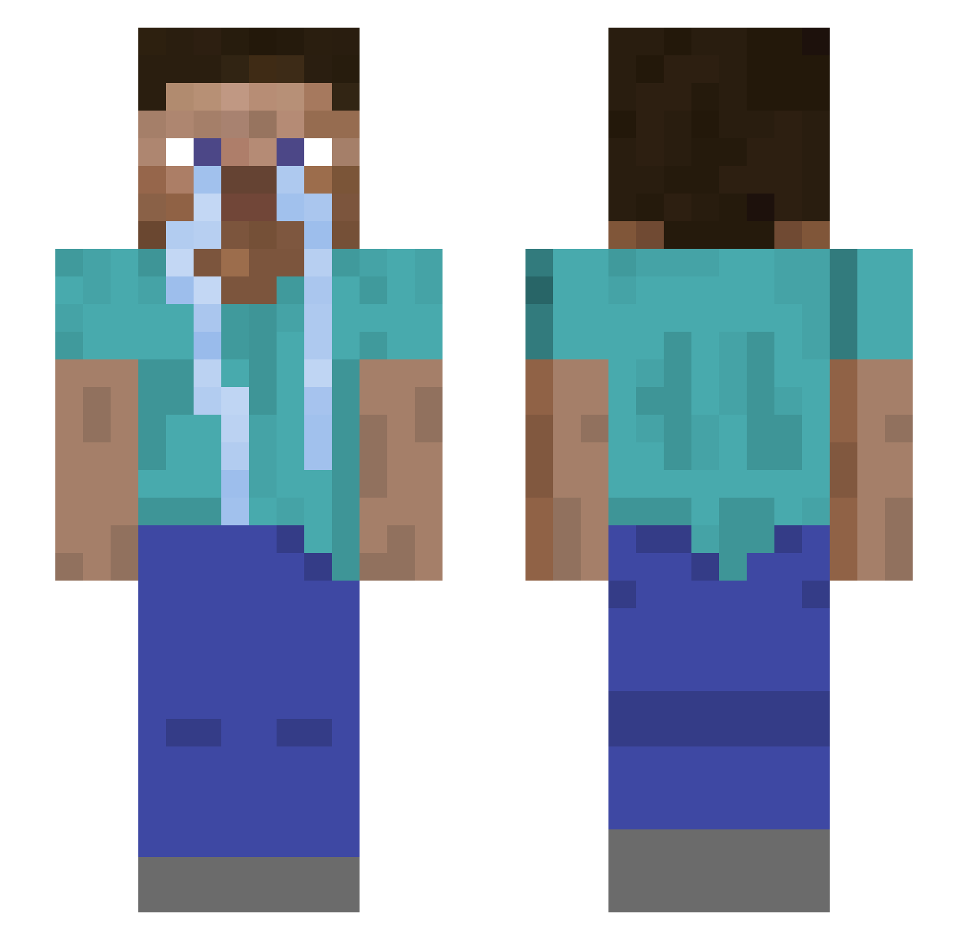 Occupant Minecraft skin, front and back view
