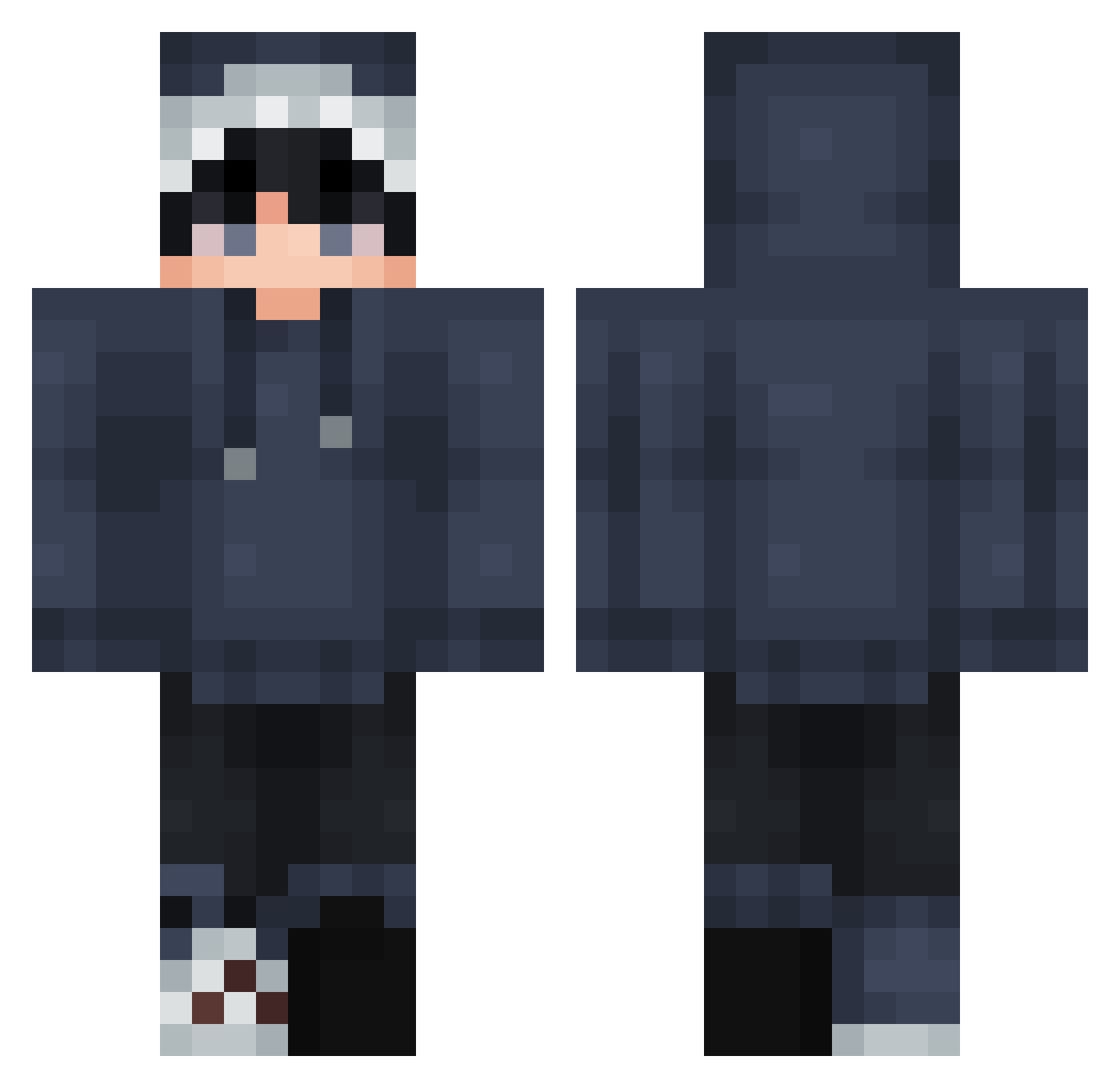 Sjakietjuh Minecraft skin, front and back view