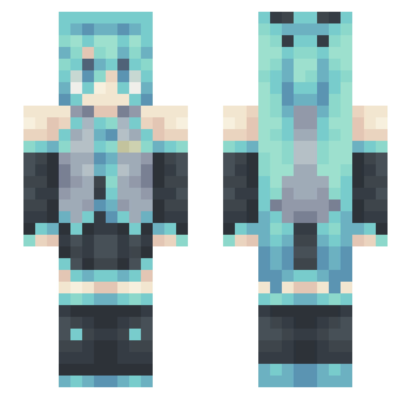 Ataschy Minecraft skin, front and back view