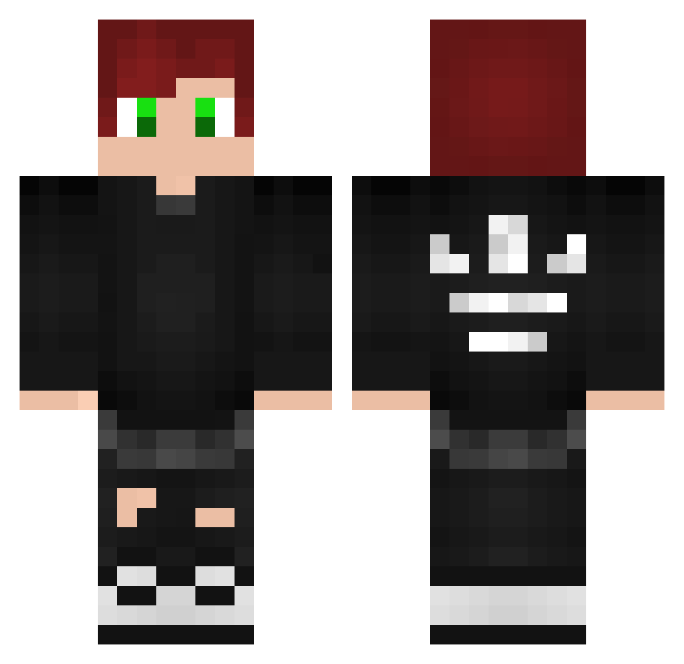 rafsx7 Minecraft skin, front and back view