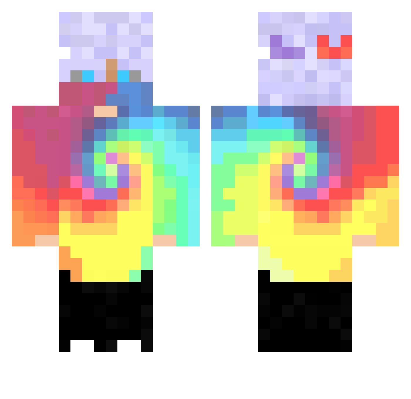 LegitDaniel Minecraft skin, front and back view