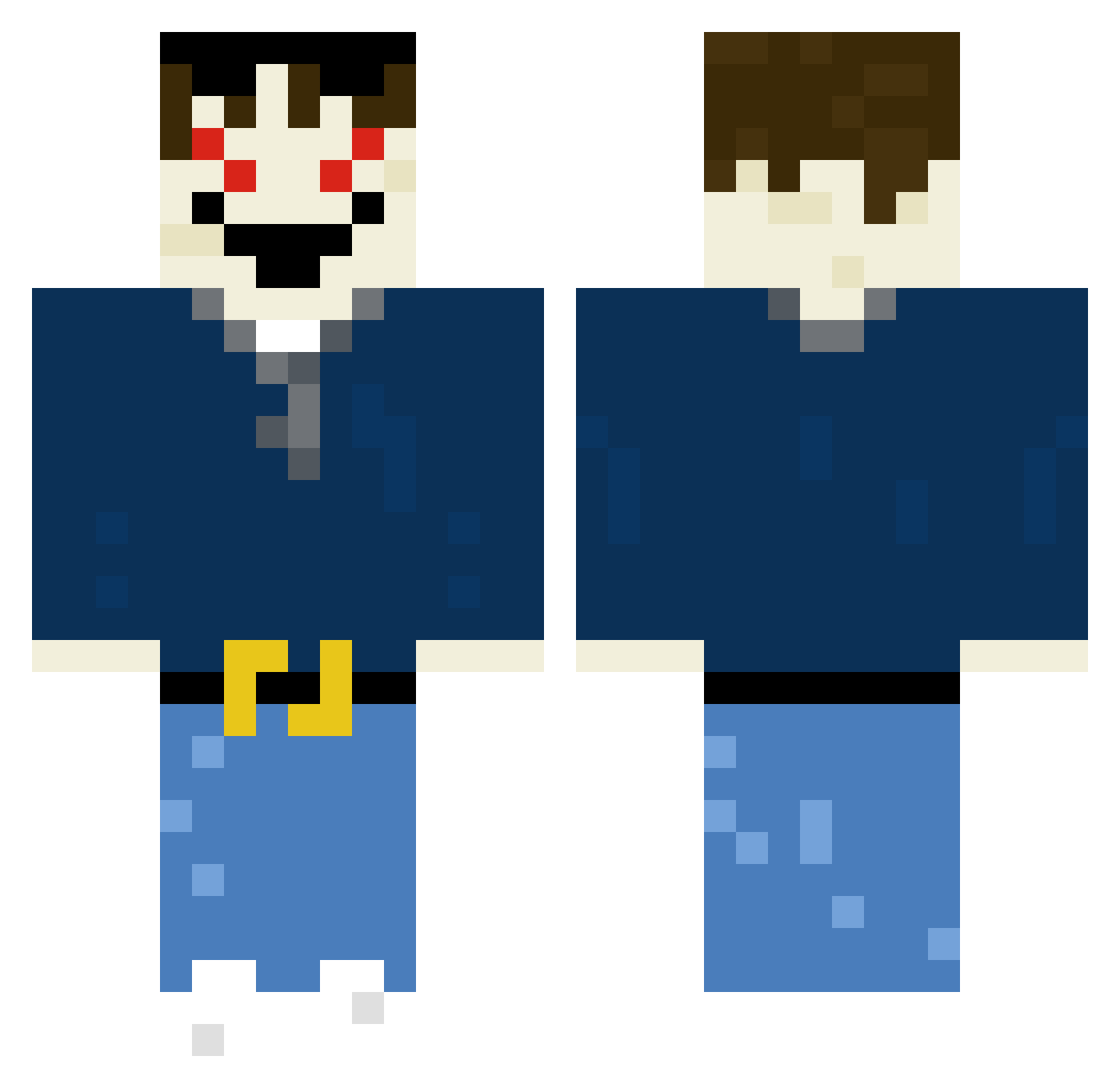 chris22508 Minecraft skin, front and back view
