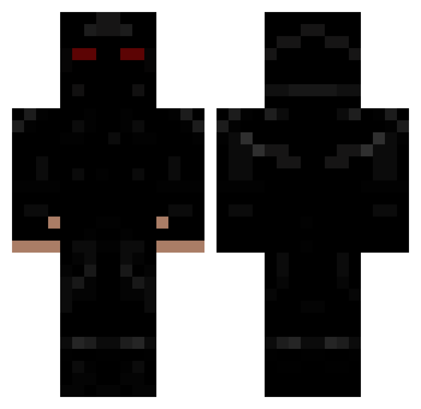 Rodfaster Minecraft skin, front and back view