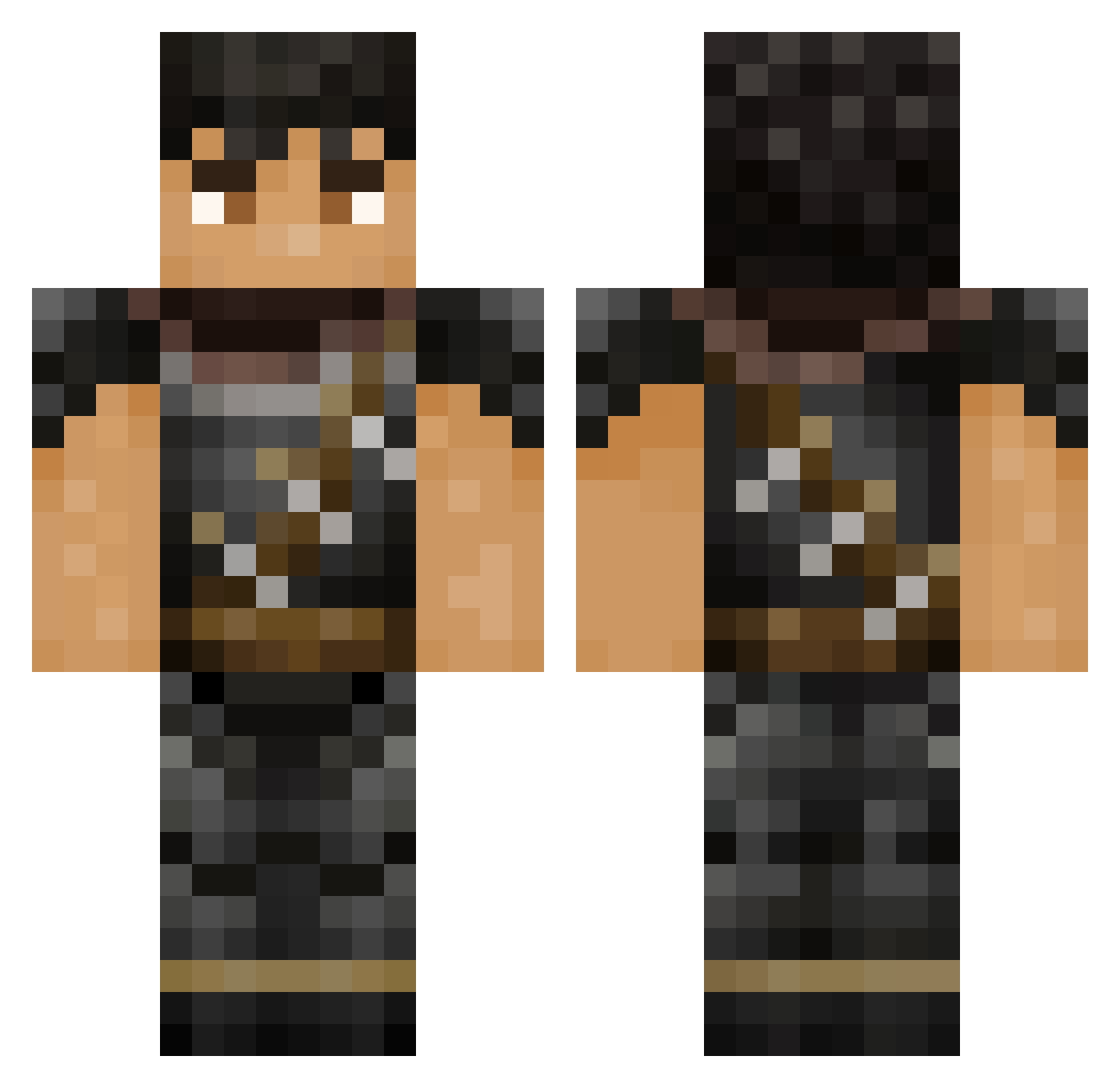 ItzCqmboTime Minecraft skin, front and back view