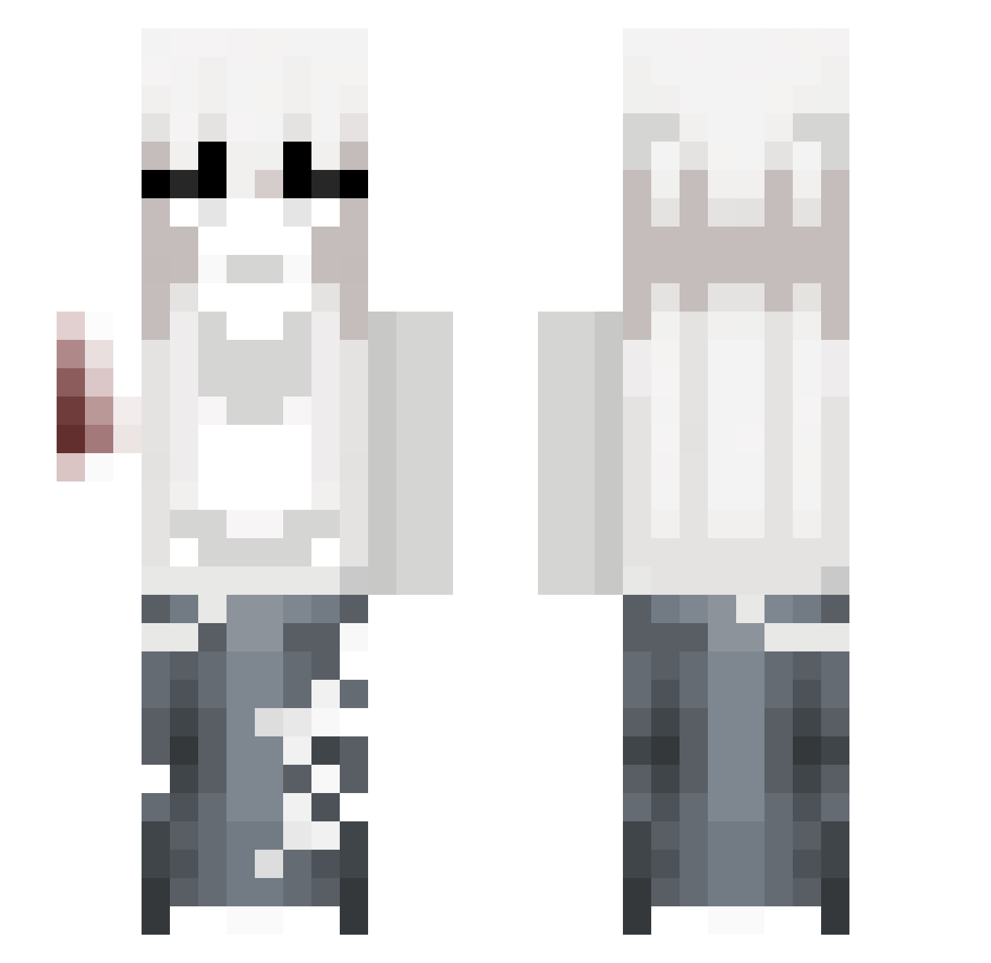 uraccwashacked1 Minecraft skin, front and back view