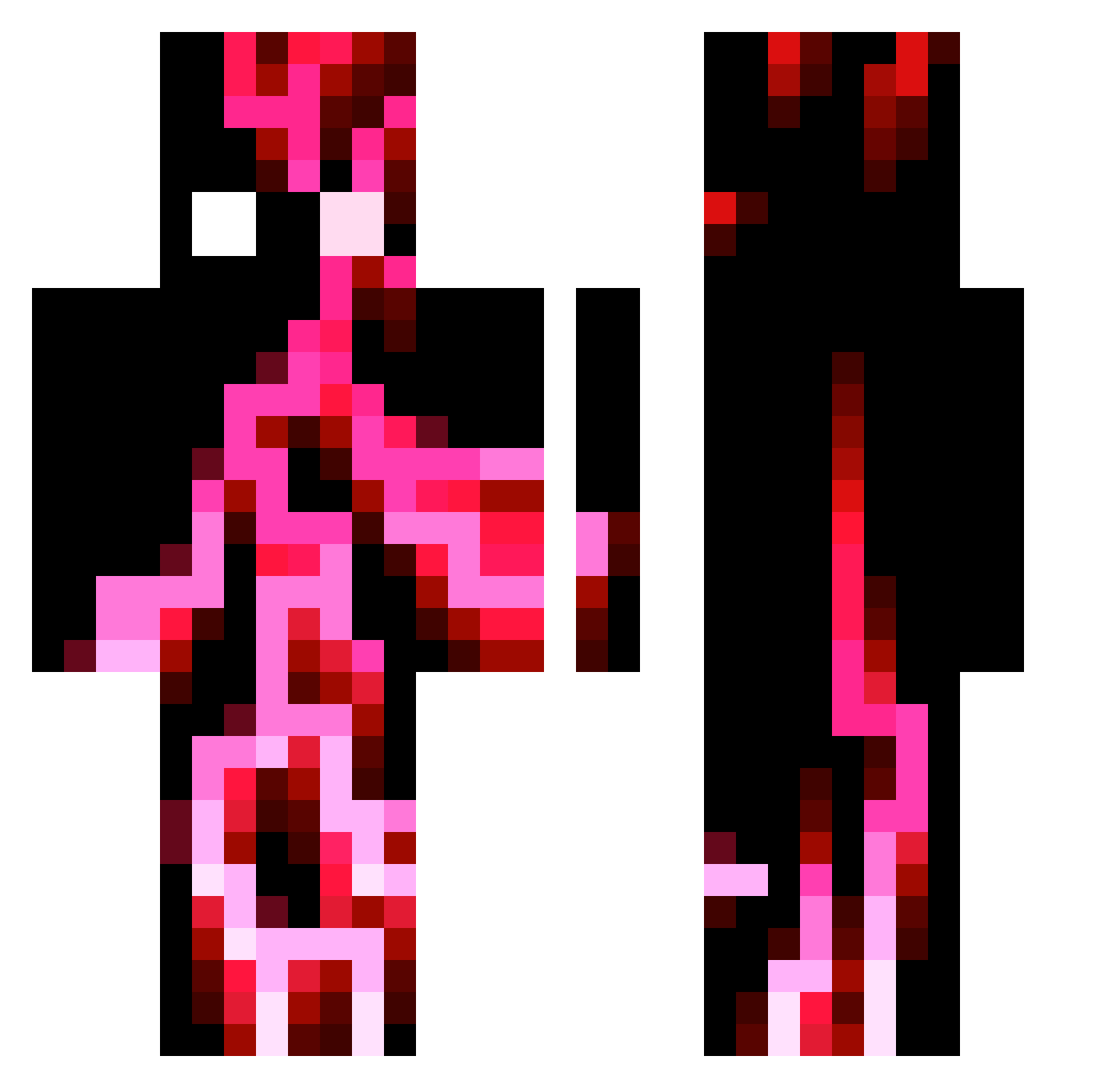 Sal3n Minecraft skin, front and back view