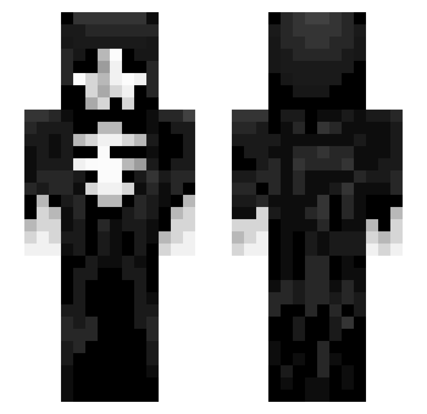 voistique Minecraft skin, front and back view