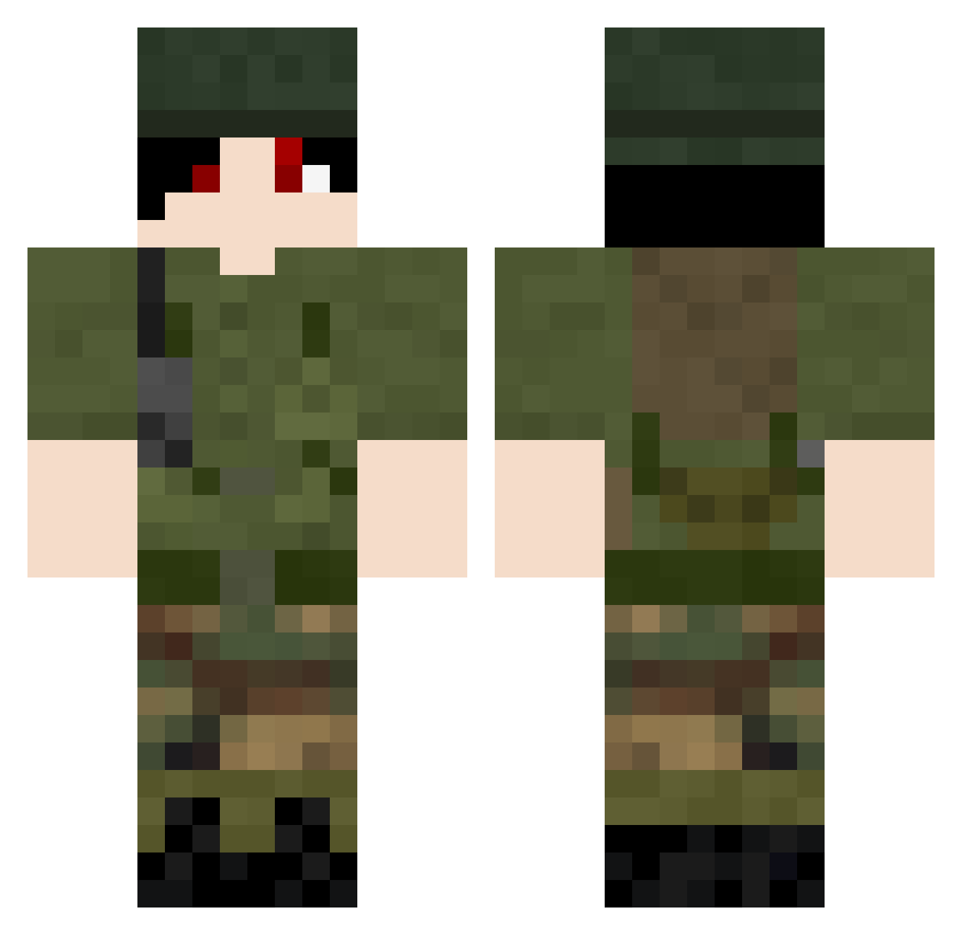itsspaceman Minecraft skin, front and back view
