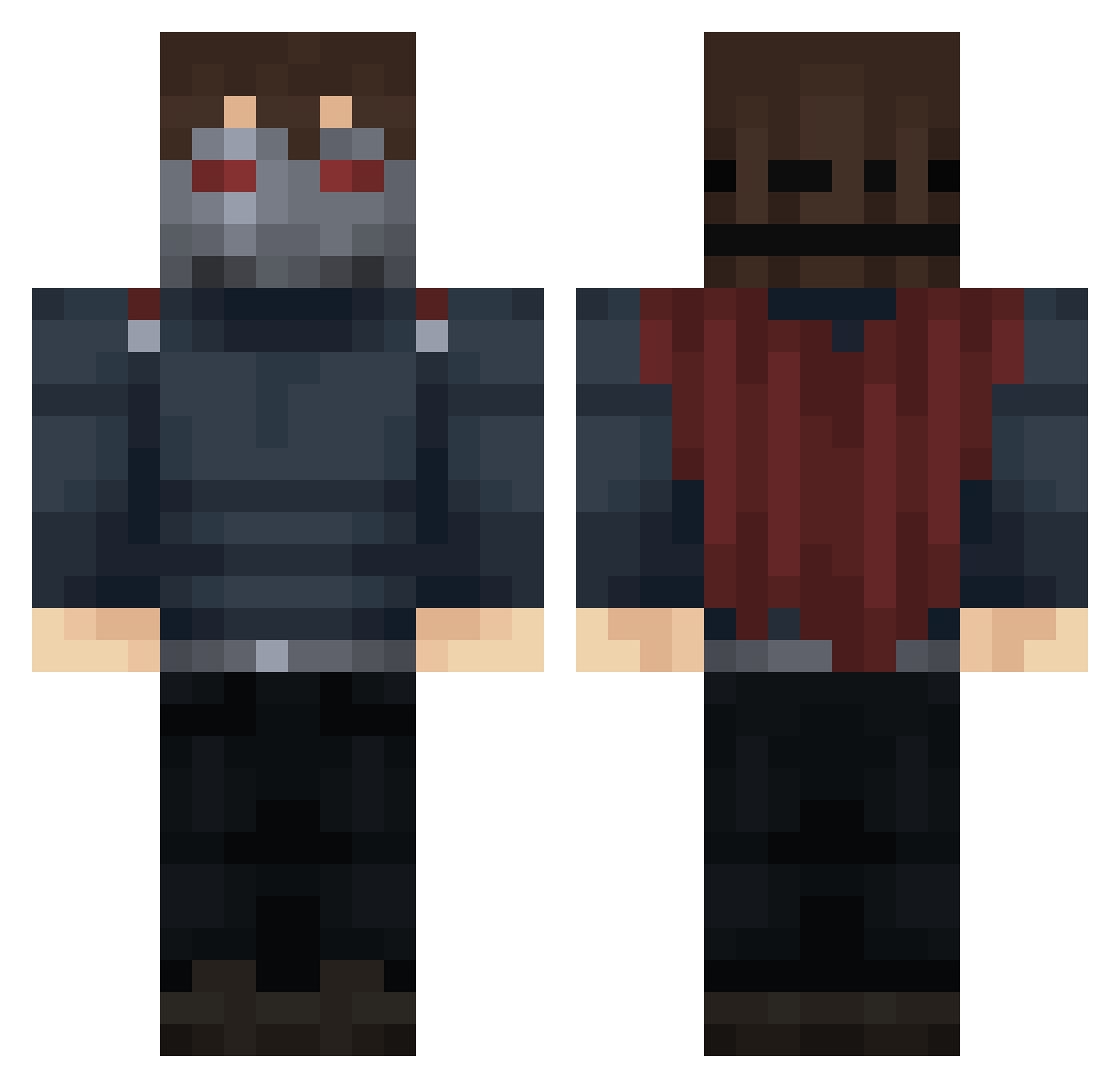 Gatzuke Minecraft skin, front and back view