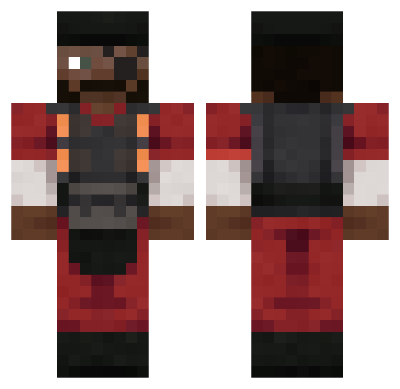 CZ020 Minecraft skin, front and back view