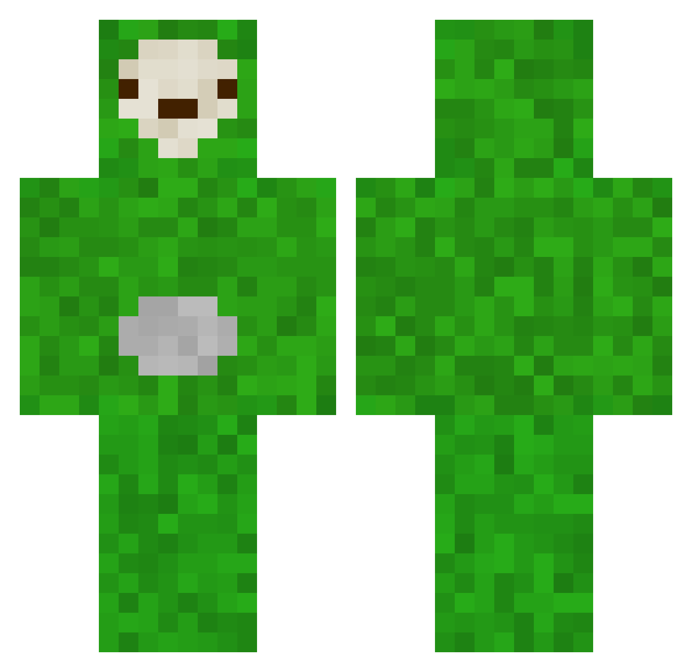 SrVictorHD Minecraft skin, front and back view