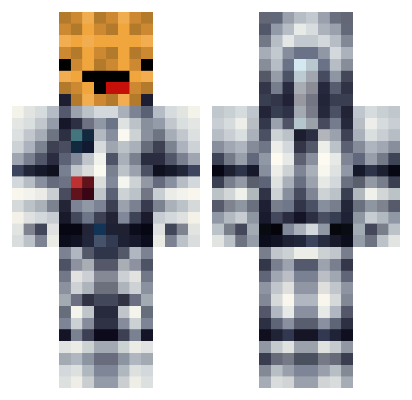 bigmeme Minecraft skin, front and back view