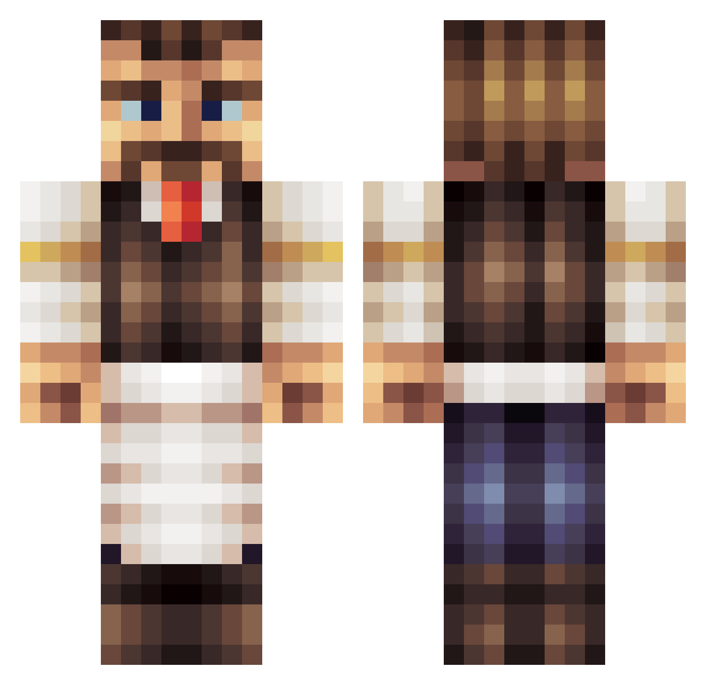 zerowing22 Minecraft skin, front and back view