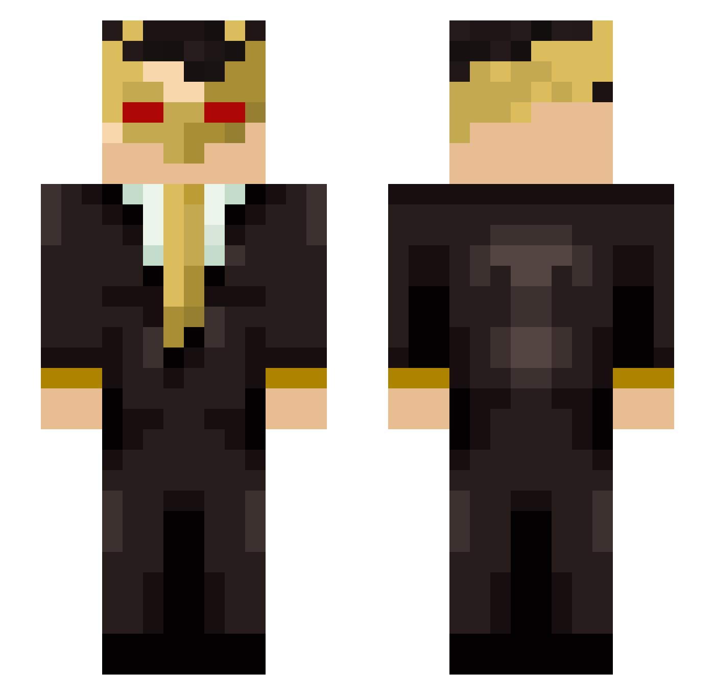 Trickest Minecraft skin, front and back view