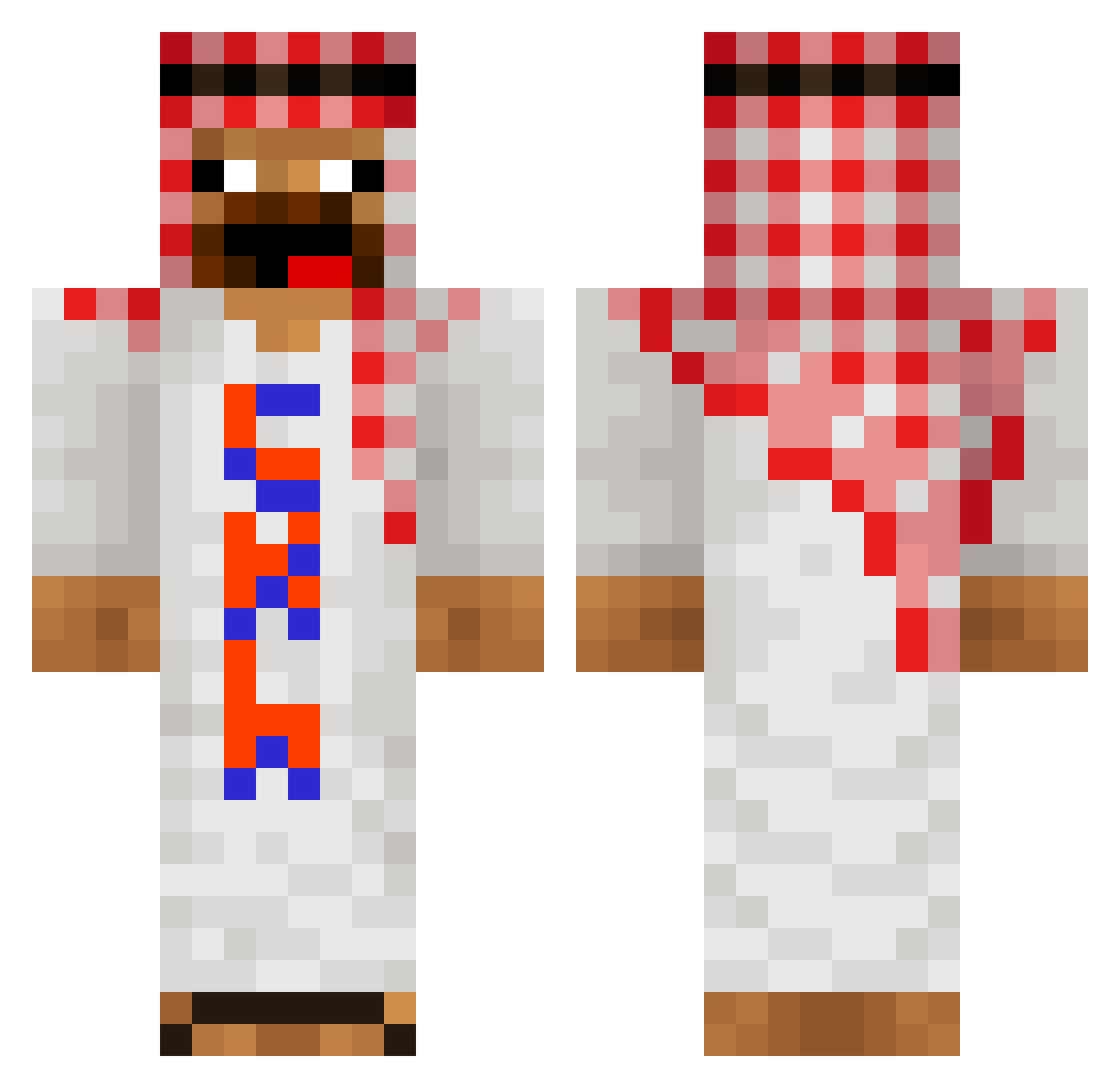 Noobismeh Minecraft skin, front and back view