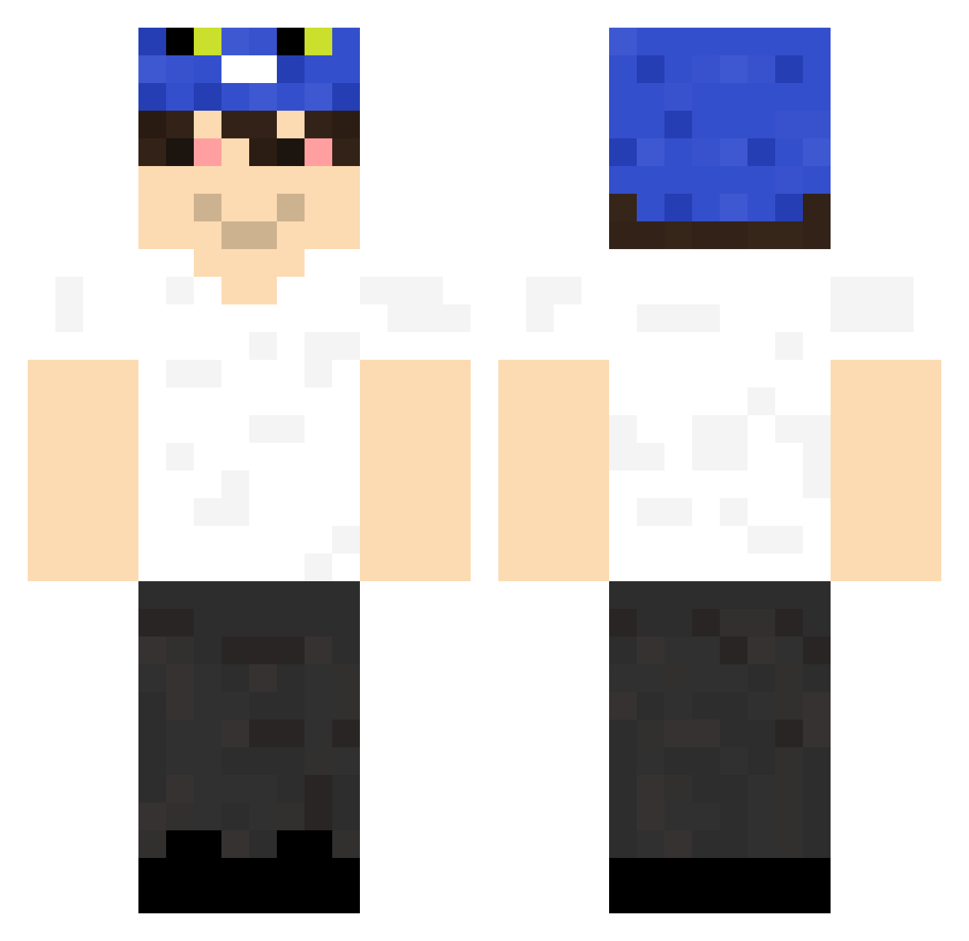 m0oToggled Minecraft skin, front and back view