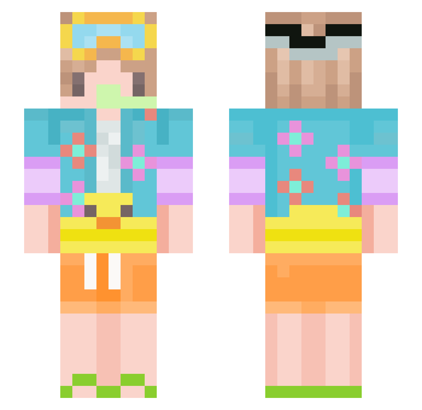 satokanozadazuv Minecraft skin, front and back view