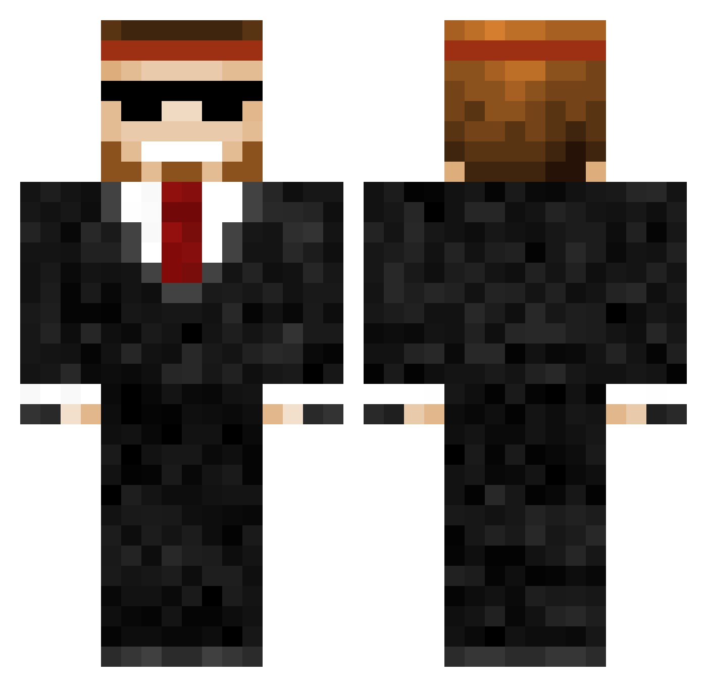 RETR0zZz Minecraft skin, front and back view
