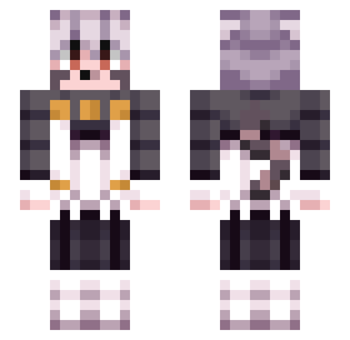 Kardrin Minecraft skin, front and back view