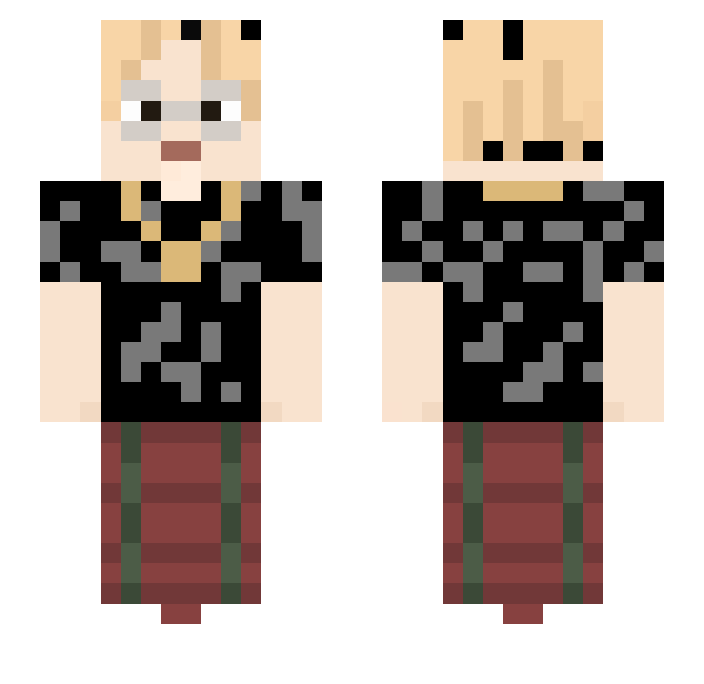 butchthewise Minecraft skin, front and back view