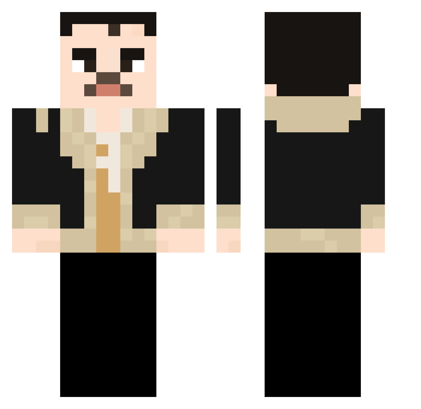 hydrafuture Minecraft skin, front and back view