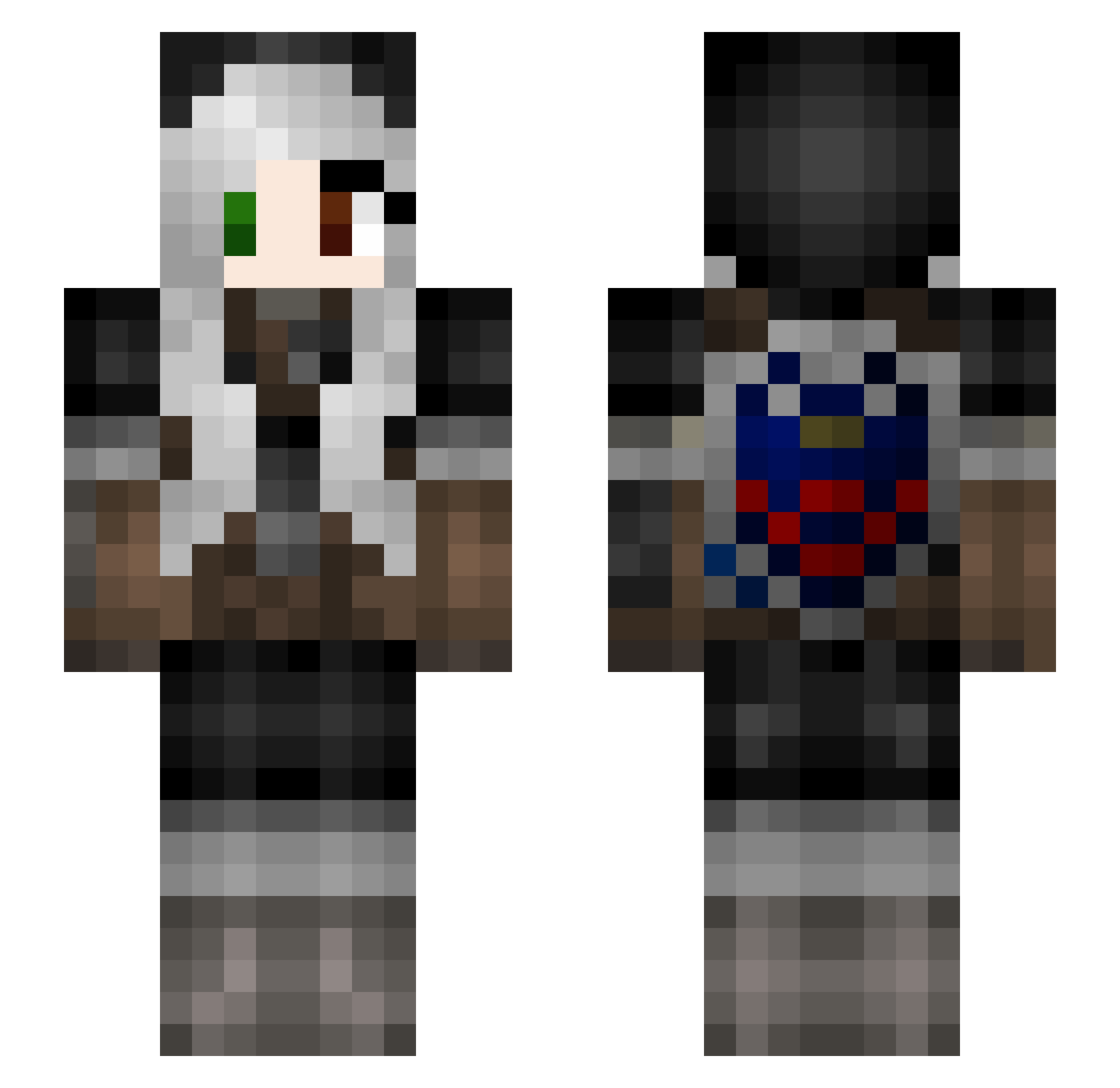 zororak Minecraft skin, front and back view