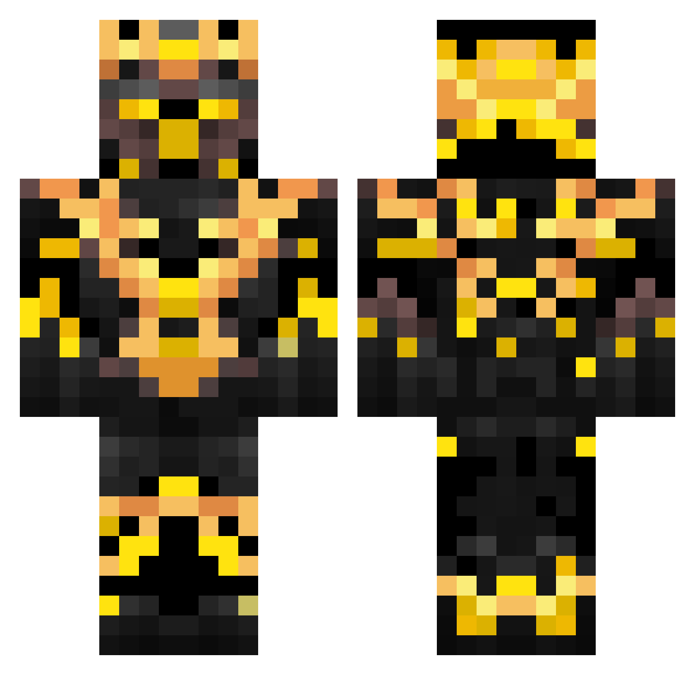 CharlieTL Minecraft skin, front and back view