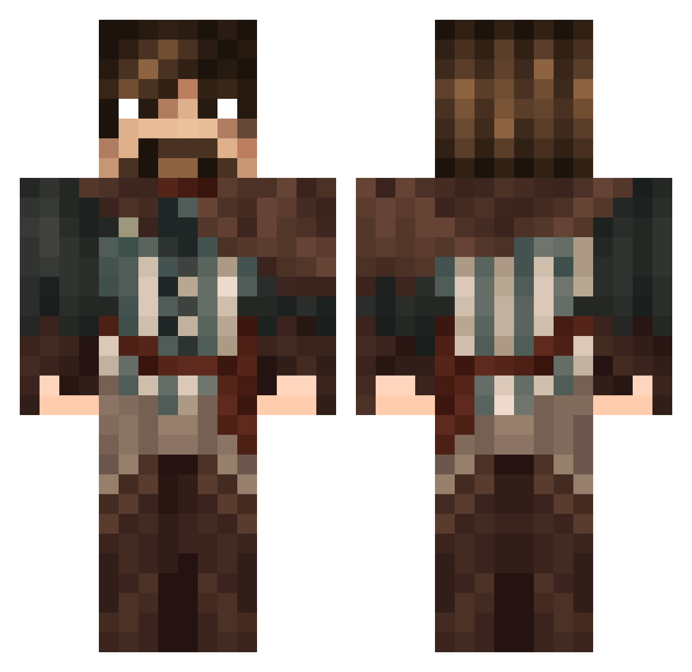 Proffesor_Mooman Minecraft skin, front and back view