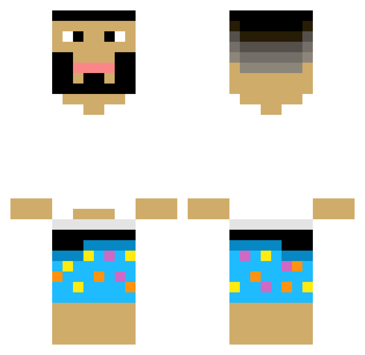 Sailor_Man Minecraft skin, front and back view