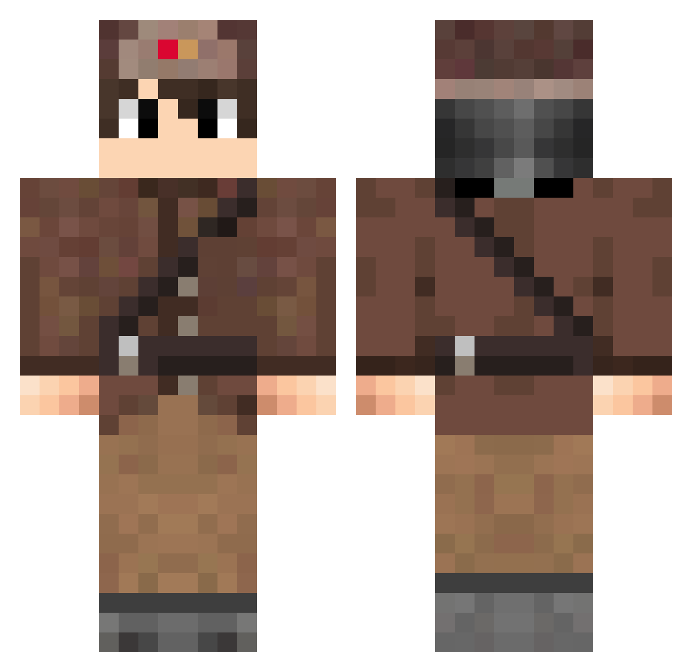 Gxuo Minecraft skin, front and back view