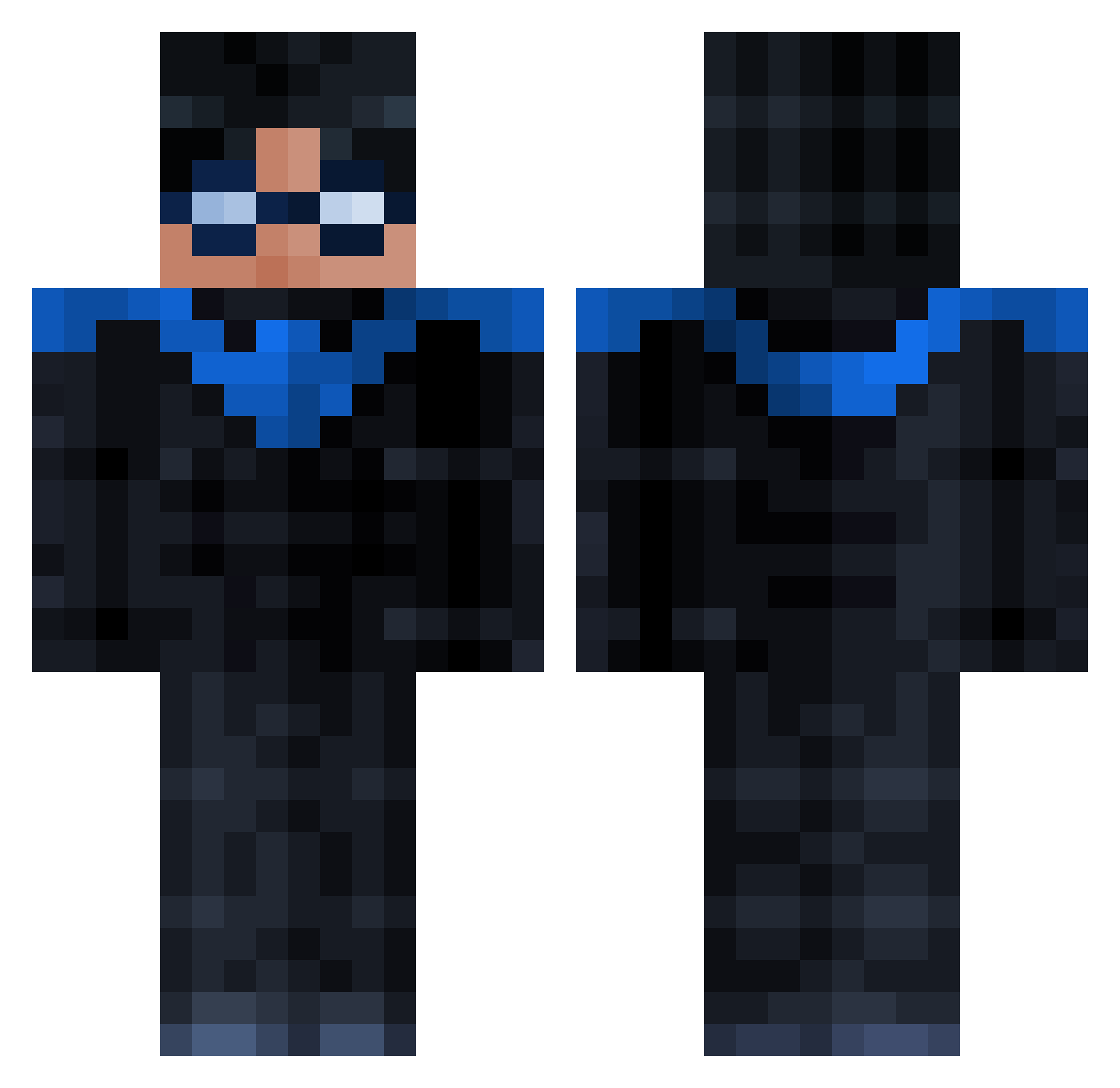 HeldJack Minecraft skin, front and back view