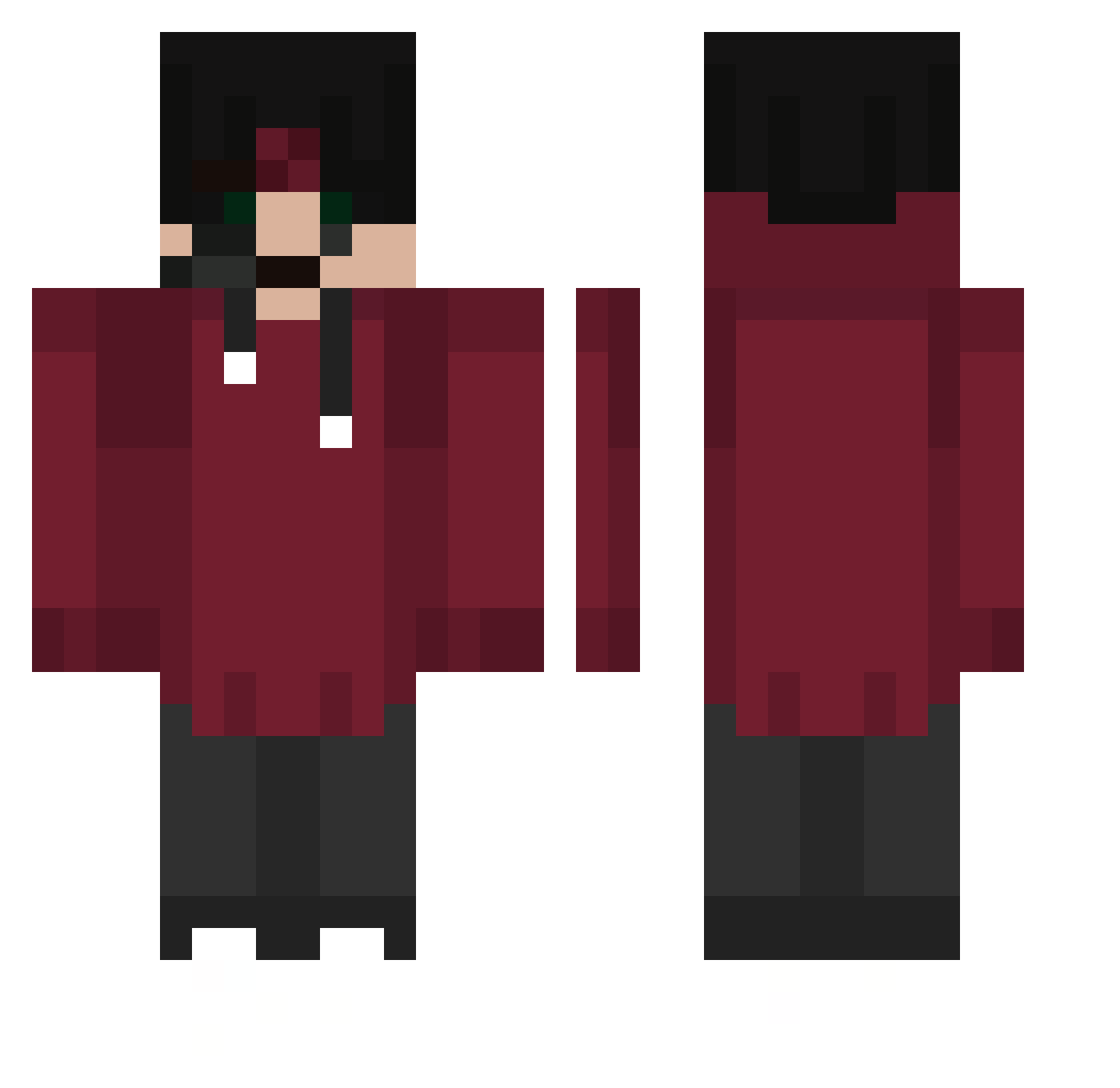 Kerere Minecraft skin, front and back view