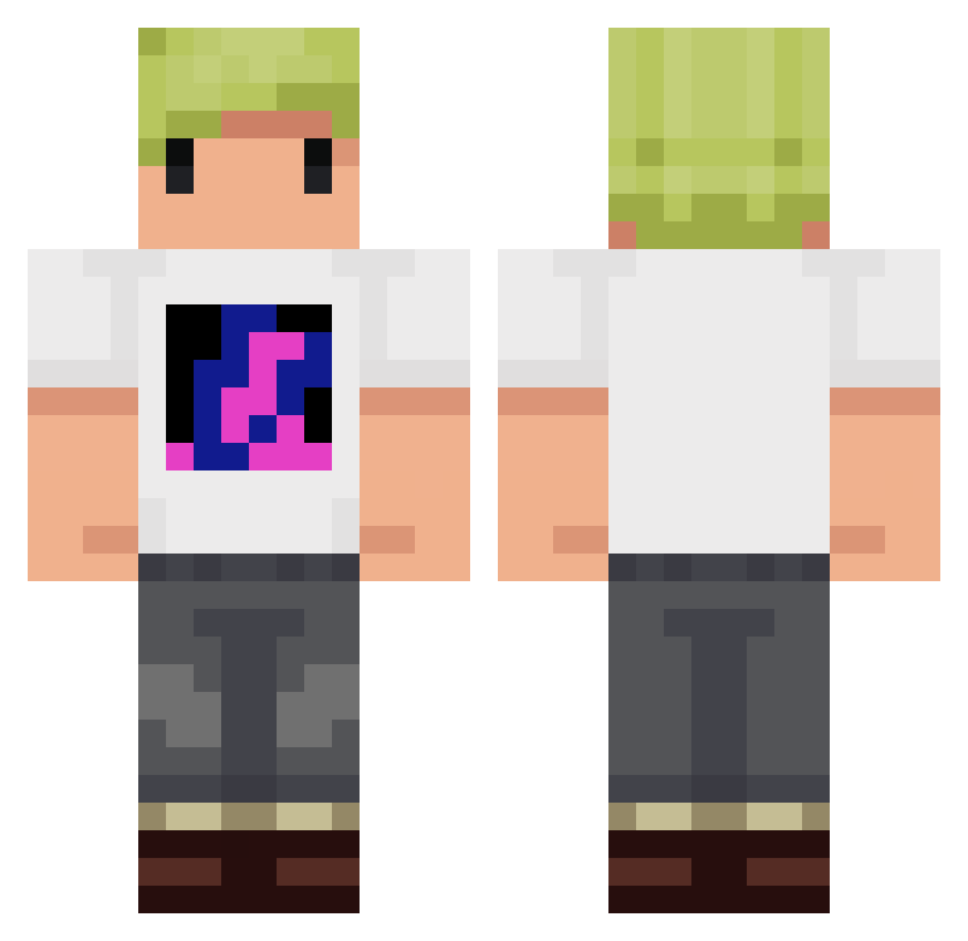 Clay_CantRead_ Minecraft skin, front and back view